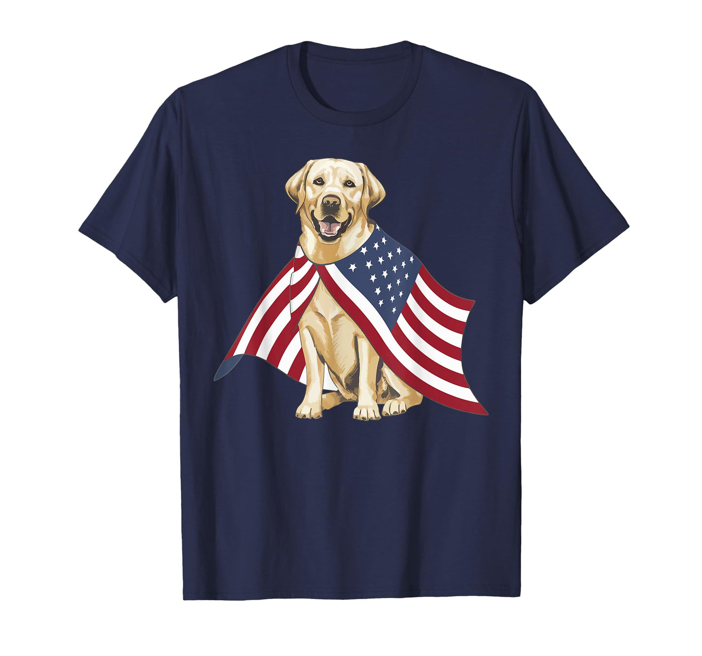 Yellow Labrador Labs Patriotic American Flag Dog 4th of July T-Shirt