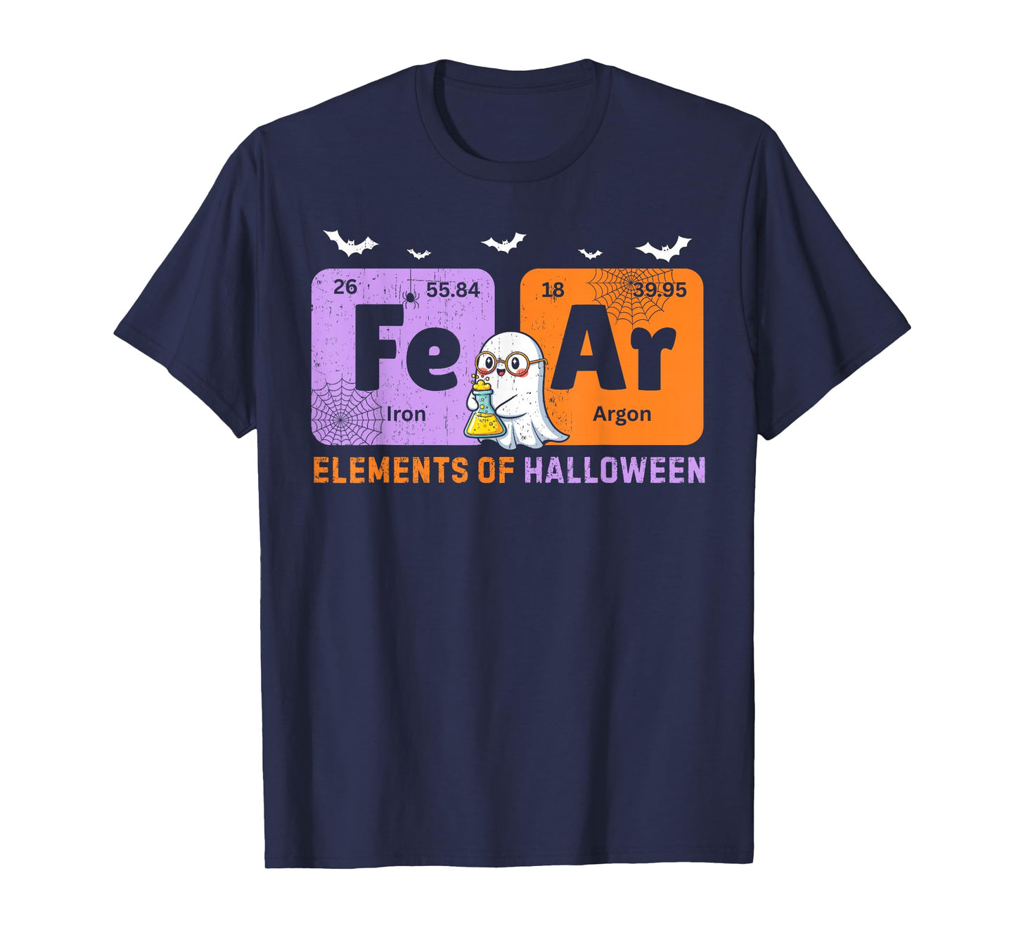Elements of Halloween Fear Periodically Chemistry Teacher T-Shirt