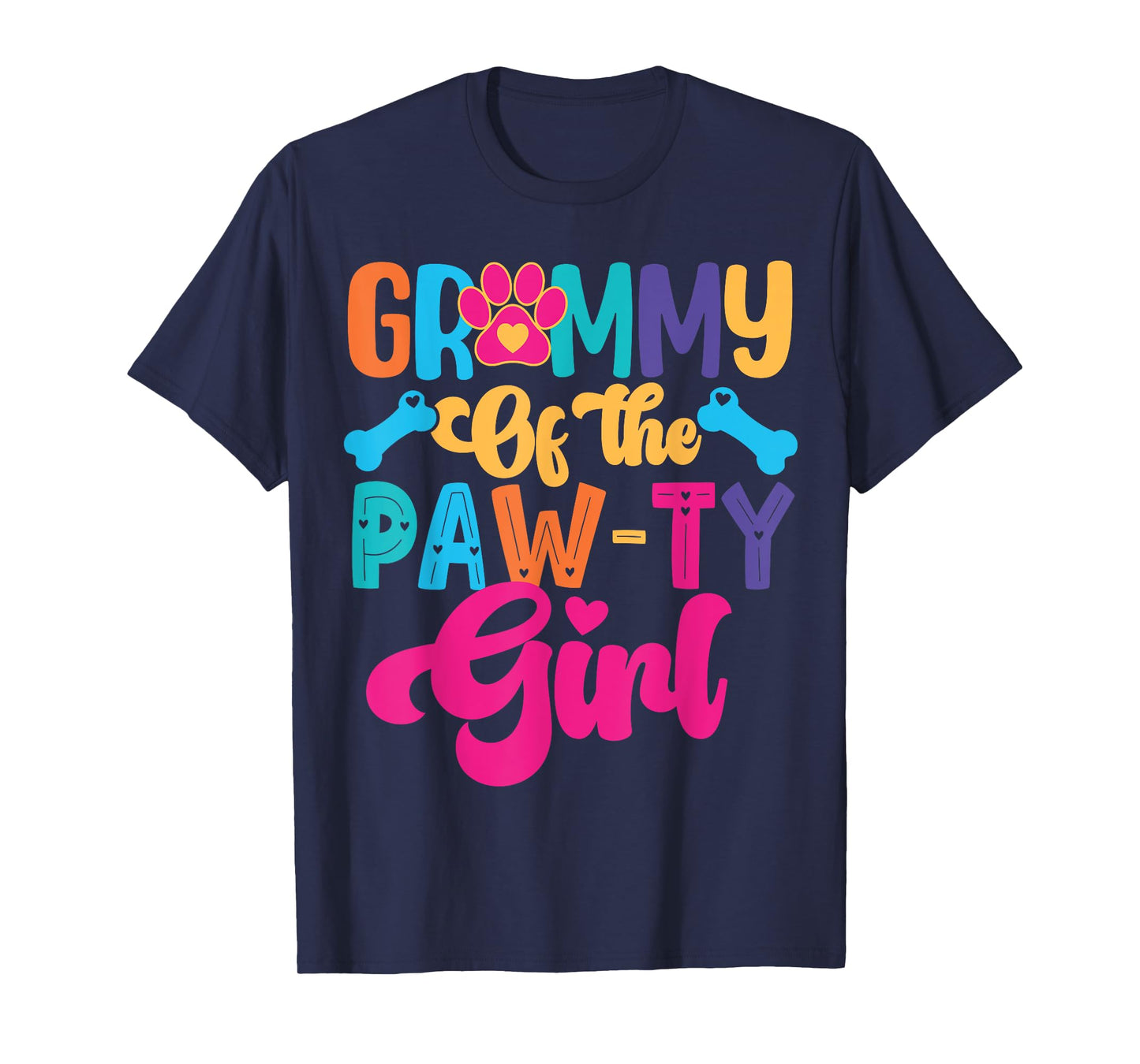 Grammy Of The Birthday Girl Dog Paw Family Matching Party T-Shirt