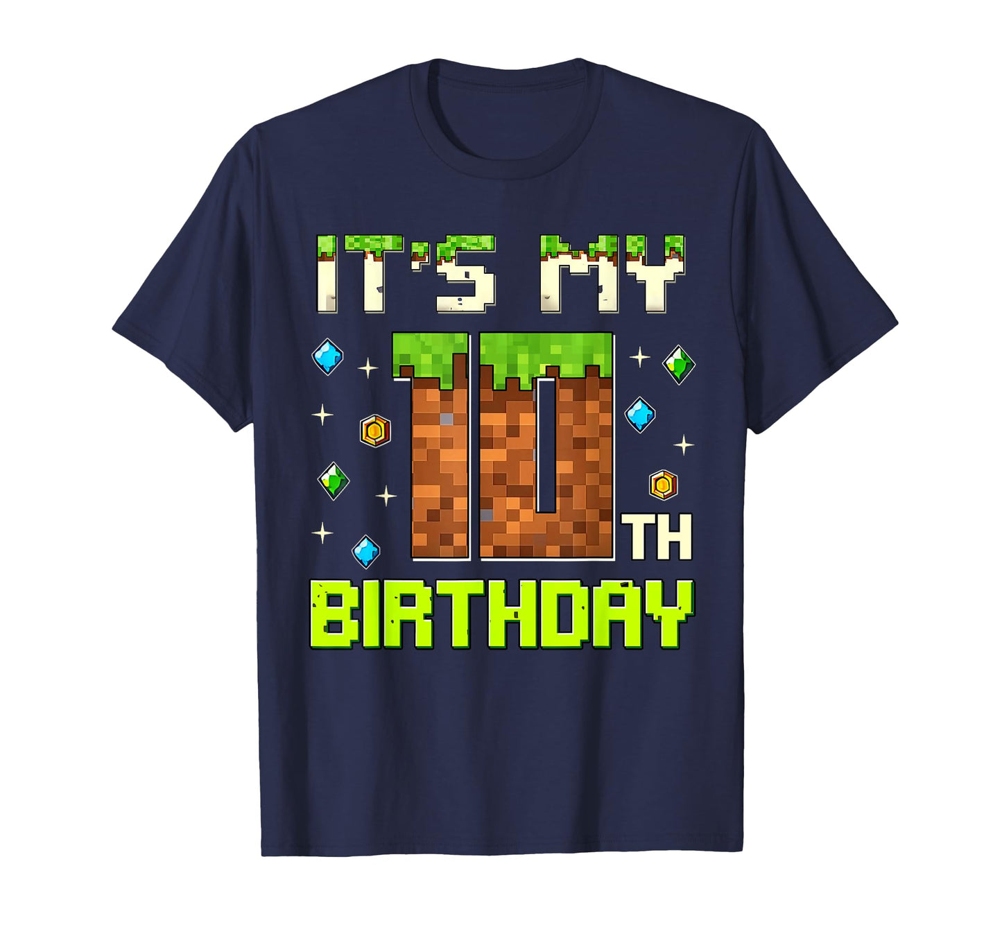 Birthday Boy It's My 10th Birthday Gamer Pixel Number T-Shirt
