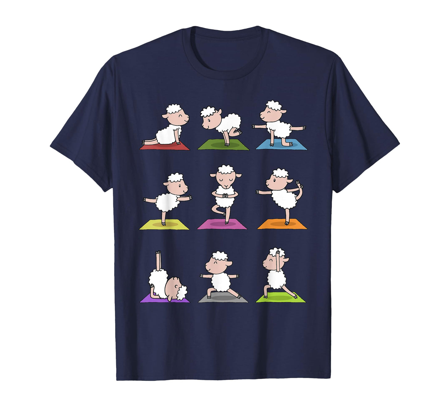 Sheep Yoga T-Shirt Funny Cute Sheeps In Yoga Poses Tee T-Shirt