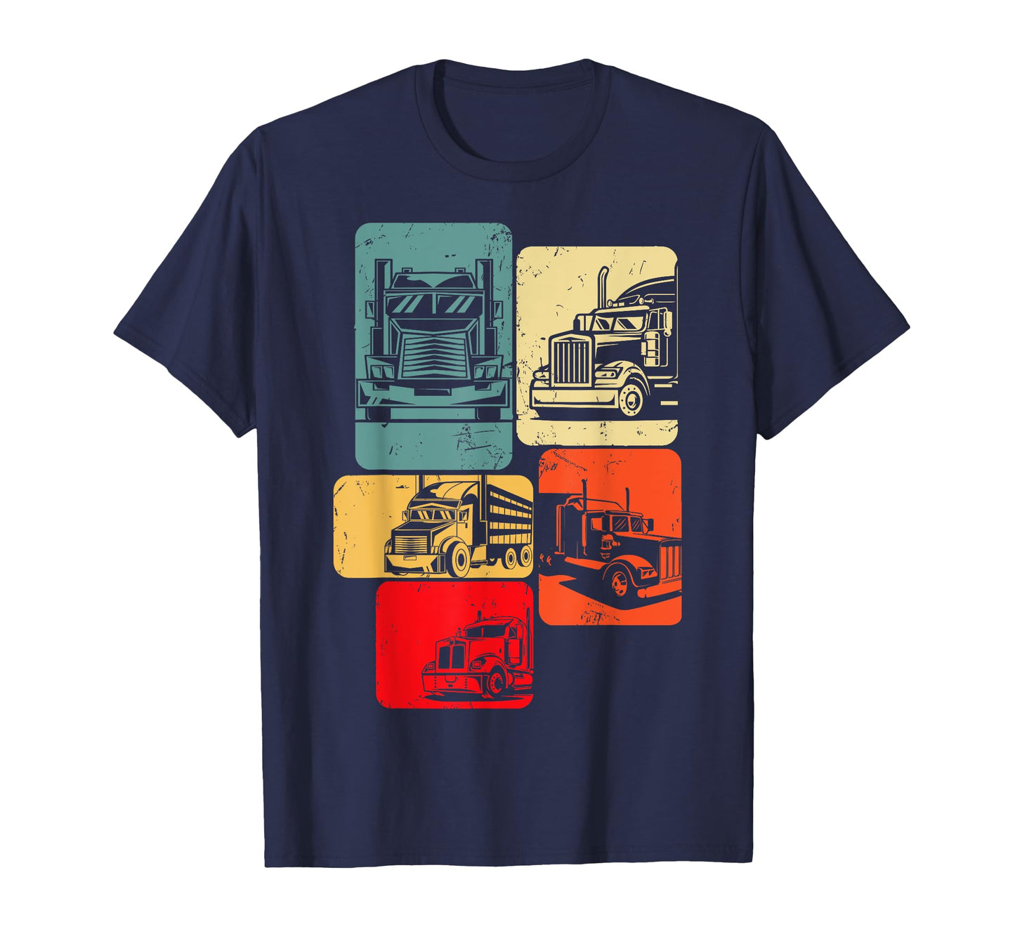 Trucker Semi Truck Men Kids Boys T-Shirt