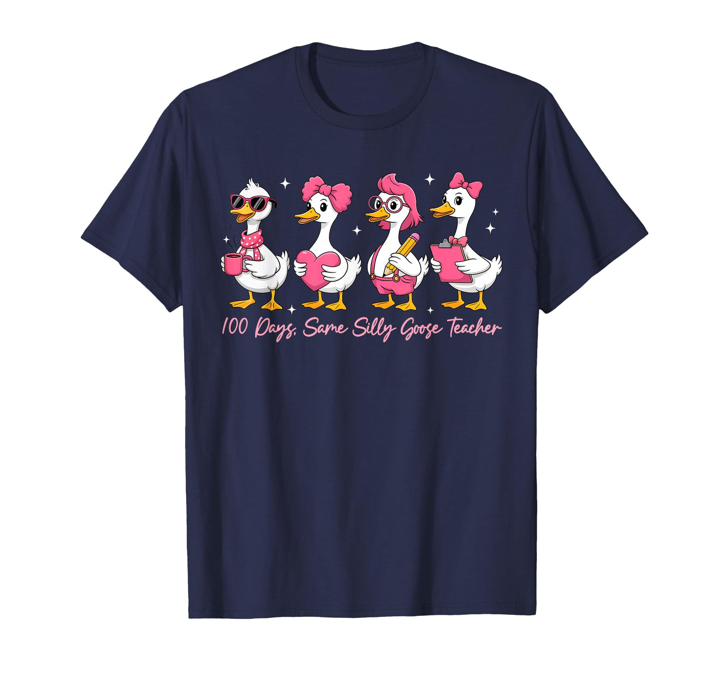 100 Days Same Silly Goose Teacher Cute Girl Women T-Shirt
