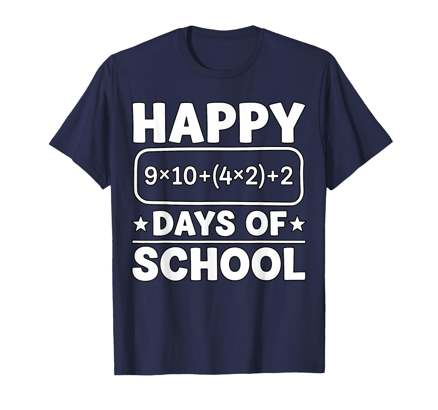 Math Equation Happy 100 Days of School Teacher Kids Funny T-Shirt