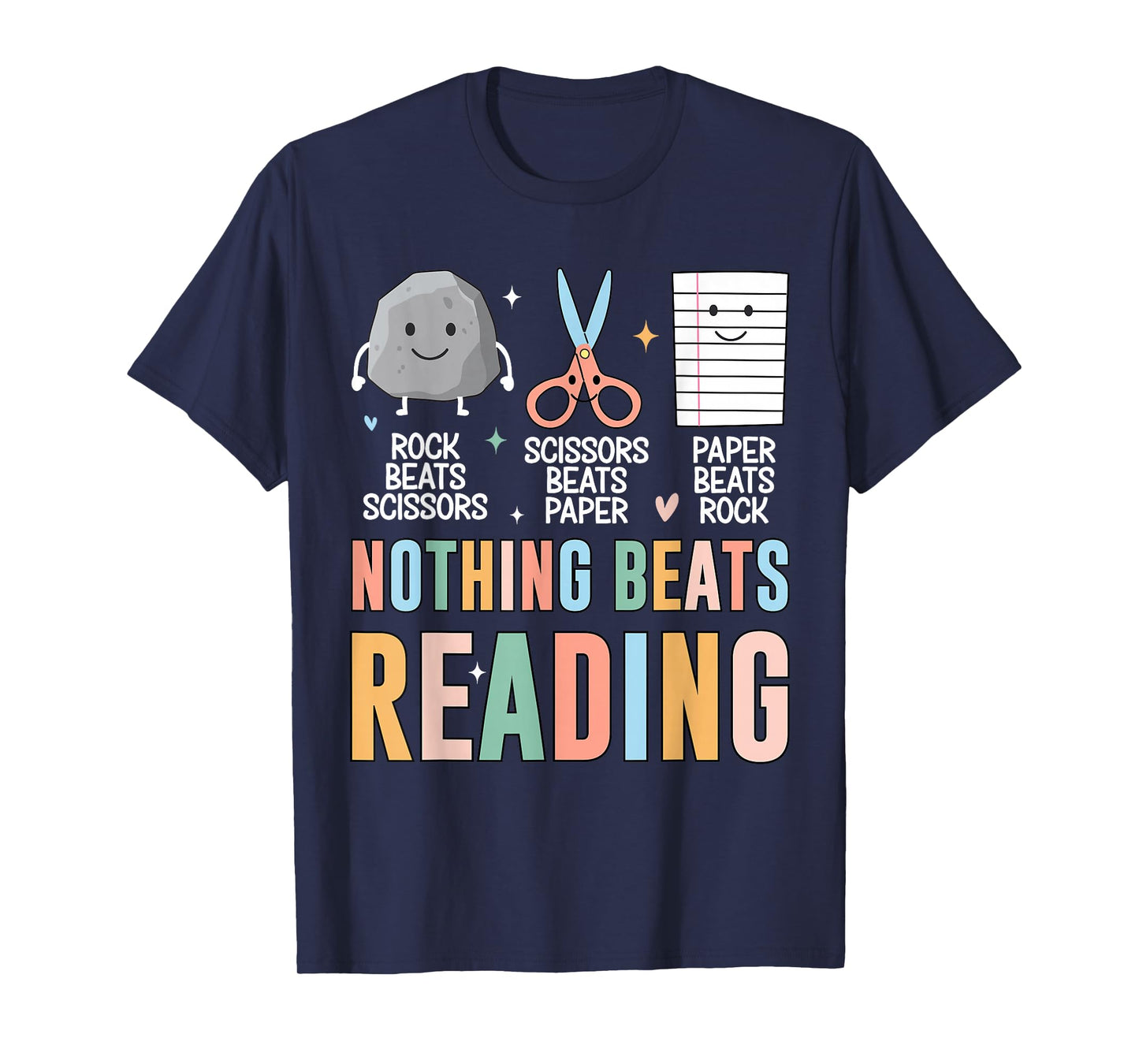 Nothing Beats Reading Rock Paper Scissors Funny Books Lover T-Shirt