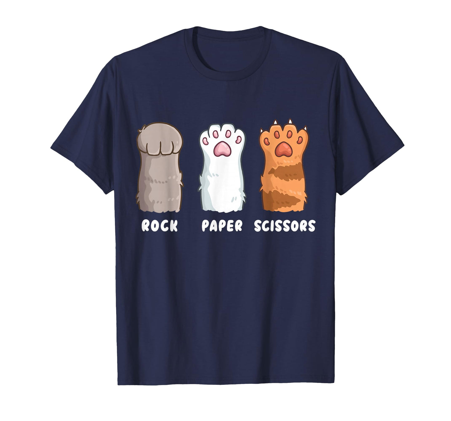 Cat Lover Cat Owner Funny Cat Rock Paper Scissors T-Shirt