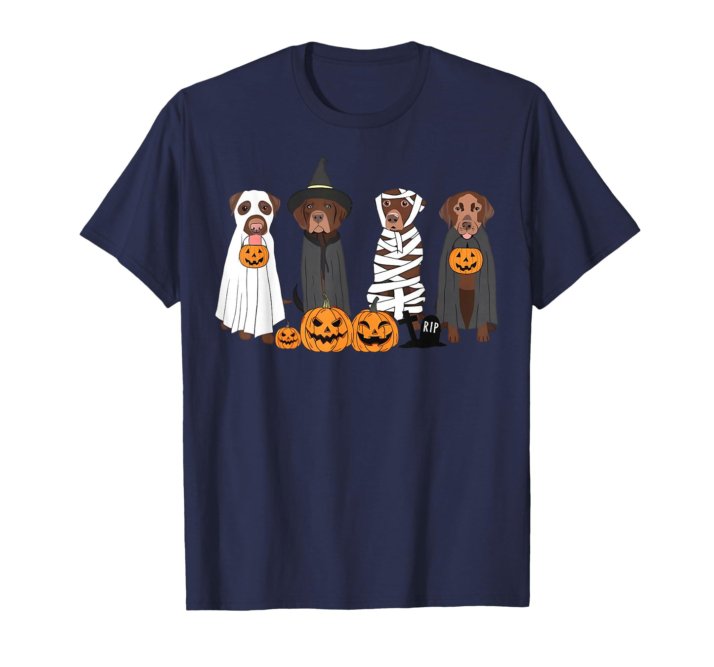 Halloween Brown Labrador Ghost Spooky Chocolate Lab Dog Mama T-Shirt