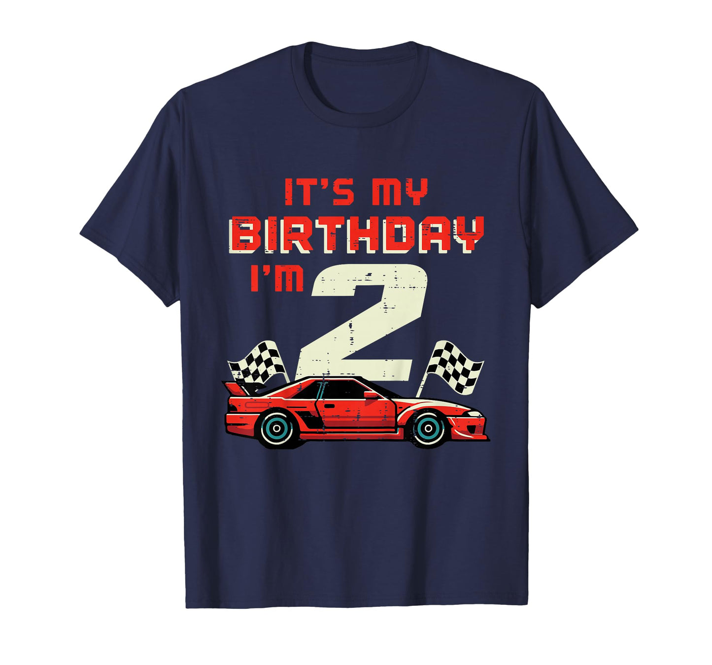 Kids Its My Birthday Im 2 Race Car 2nd Bday Two Year Old Boys Kid T-Shirt