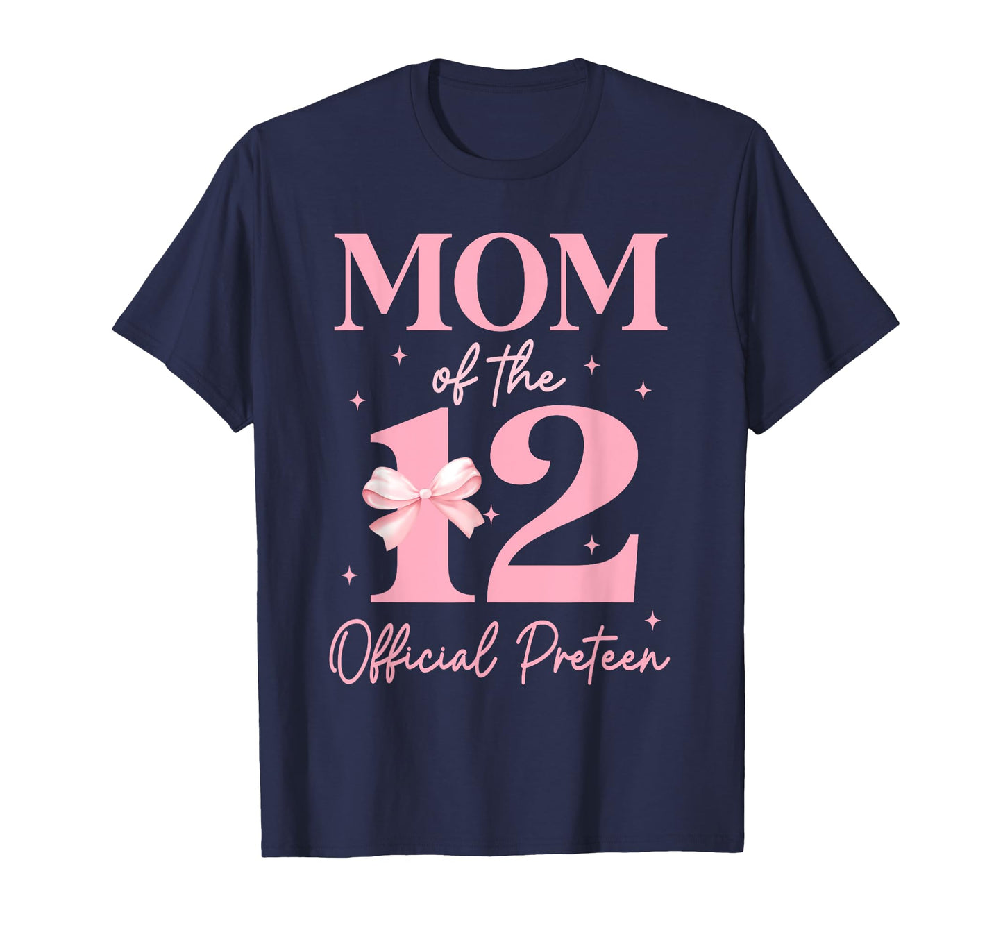 Mom of the 12 Official Pre-Teen Birthday Girl 12th Bow T-Shirt