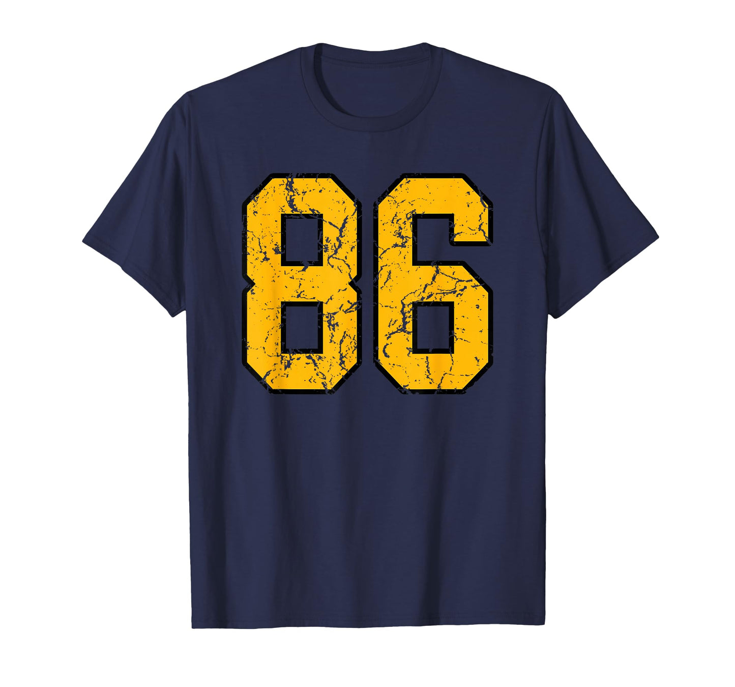 Gold and Black Sports Number 86 Jersey Uniform Player T-Shirt