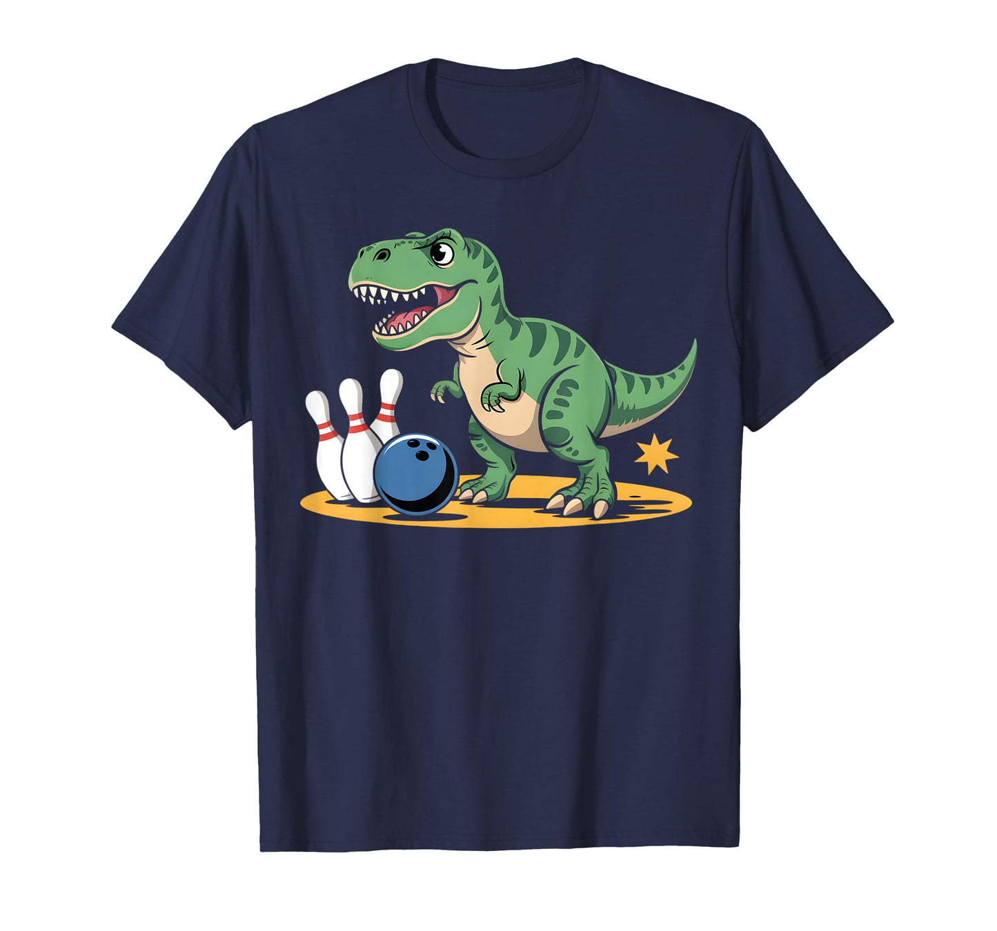 Bowling Dinosaur T Rex Cute Graphic Kids Toddler Boys Bowler T-Shirt