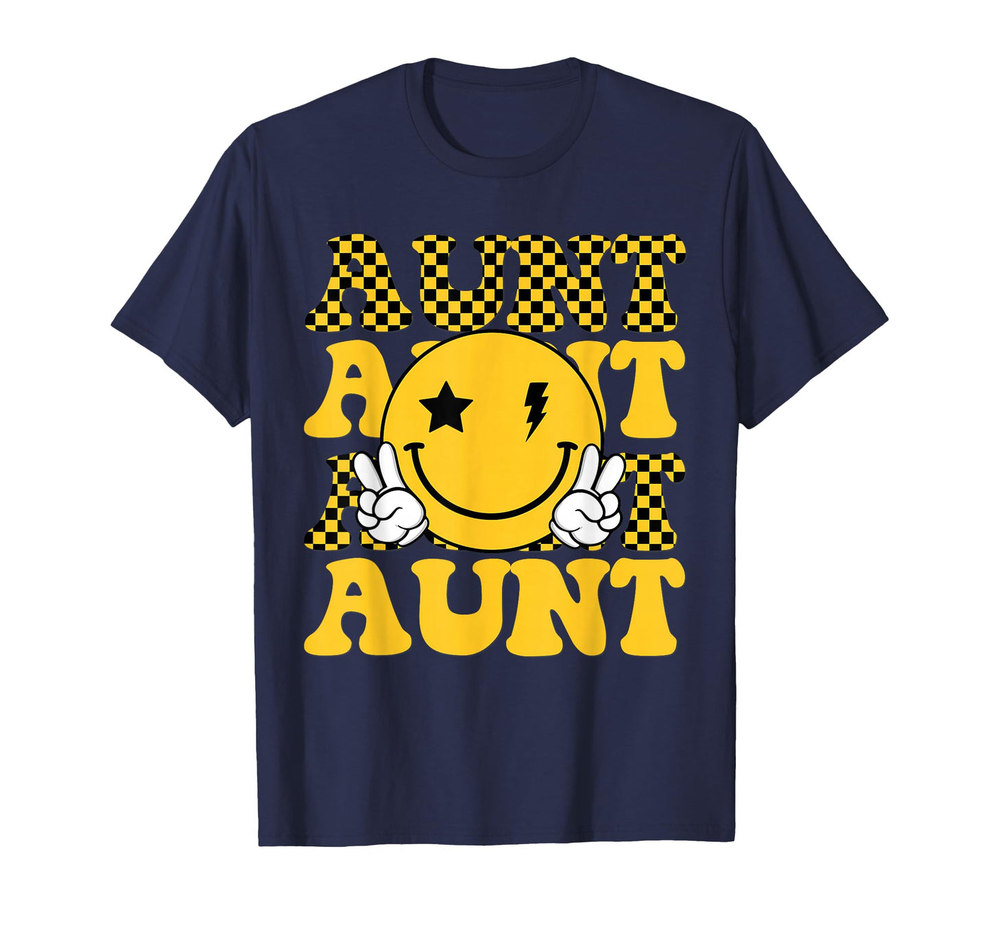 Aunt One Happy Dude 1st Smile Face Birthday Family Matching T-Shirt