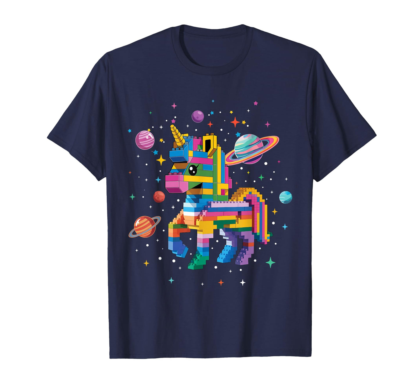 Unicorn Brick Master Builder Block Building Brick Builder T-Shirt
