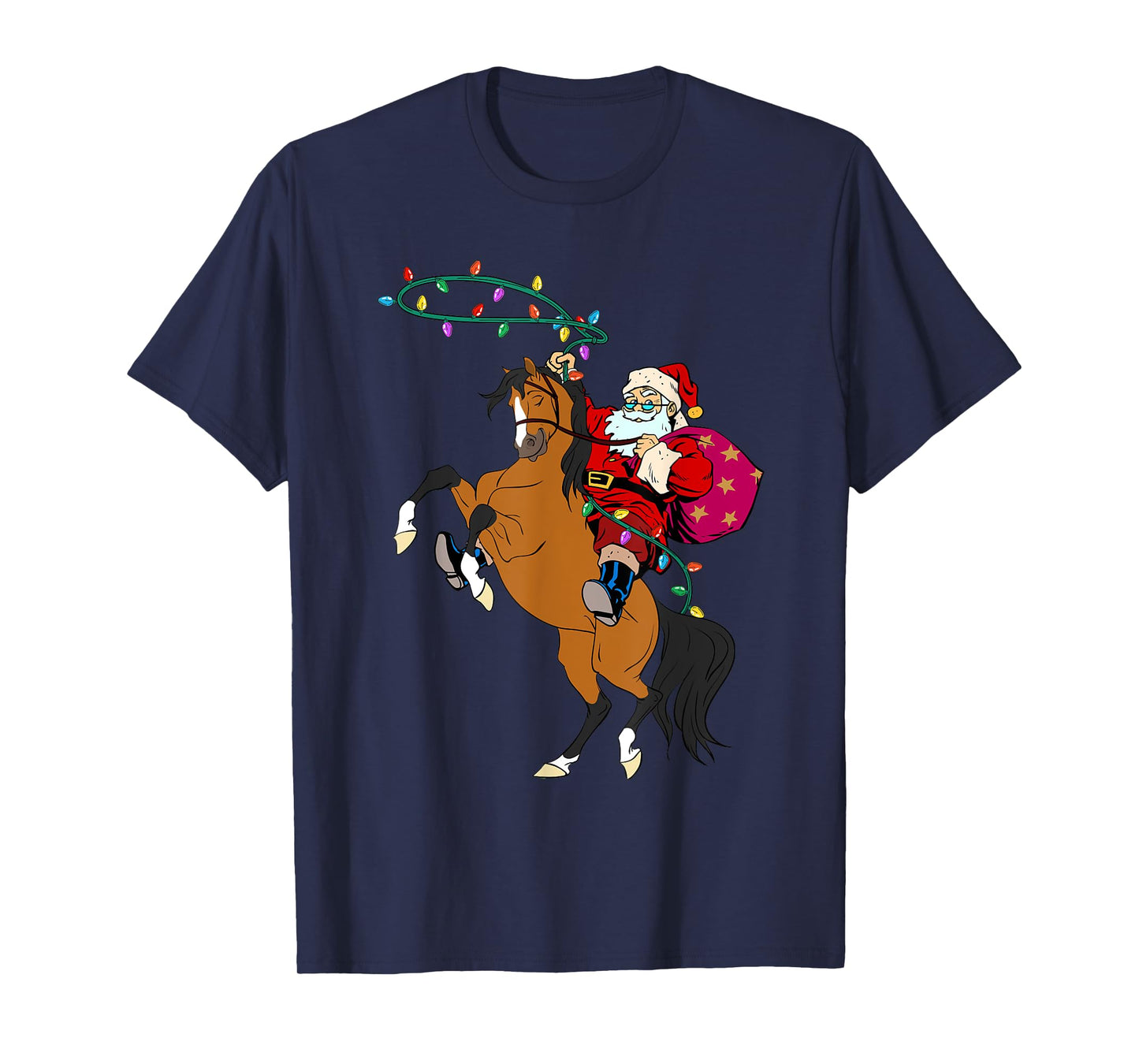 Cowboy Santa Claus Riding A Horse Christmas Cowboy Kids Boys T-Shirt