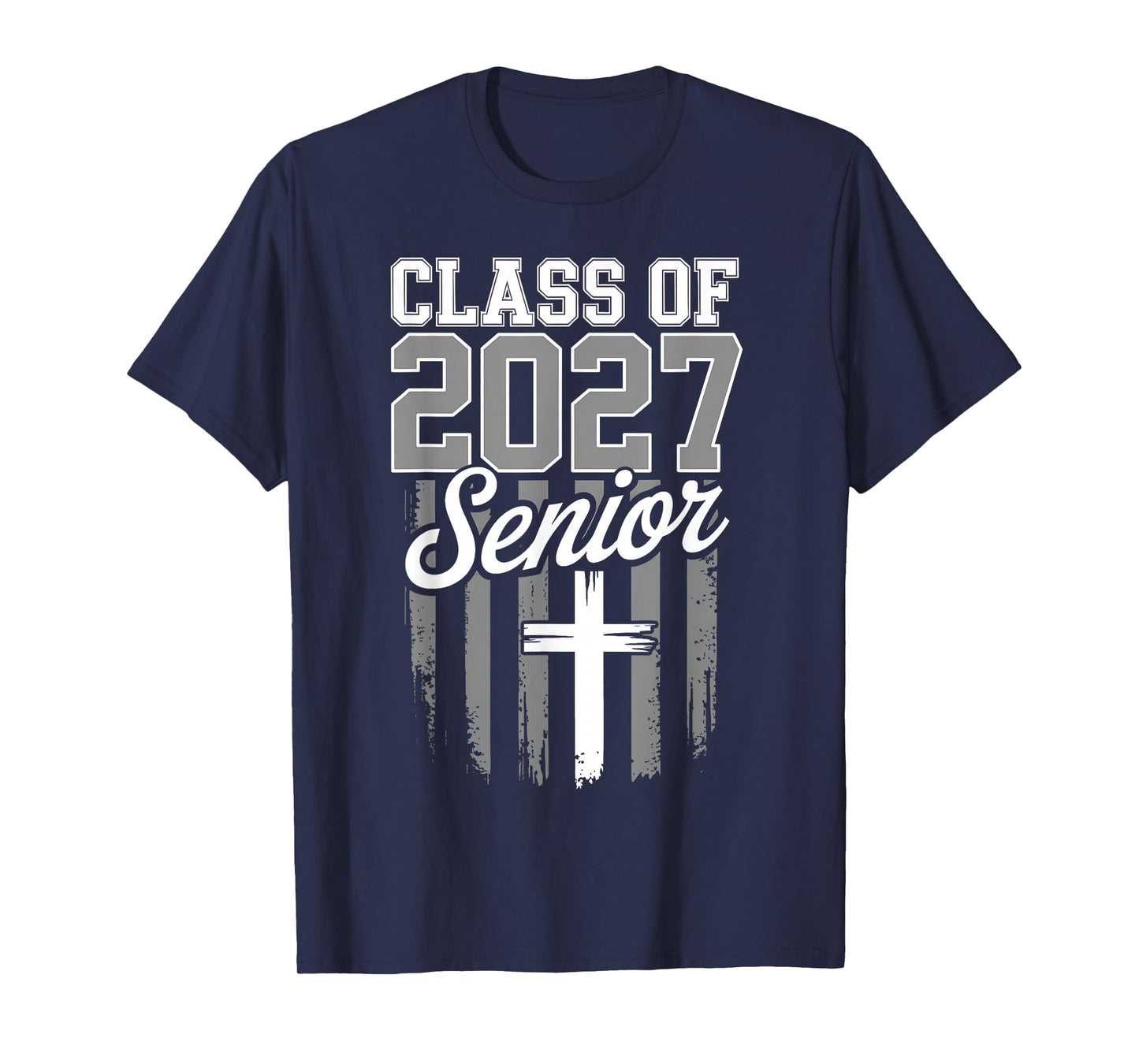Senior Class of 2027 Christian American Flag 2027 Graduation T-Shirt