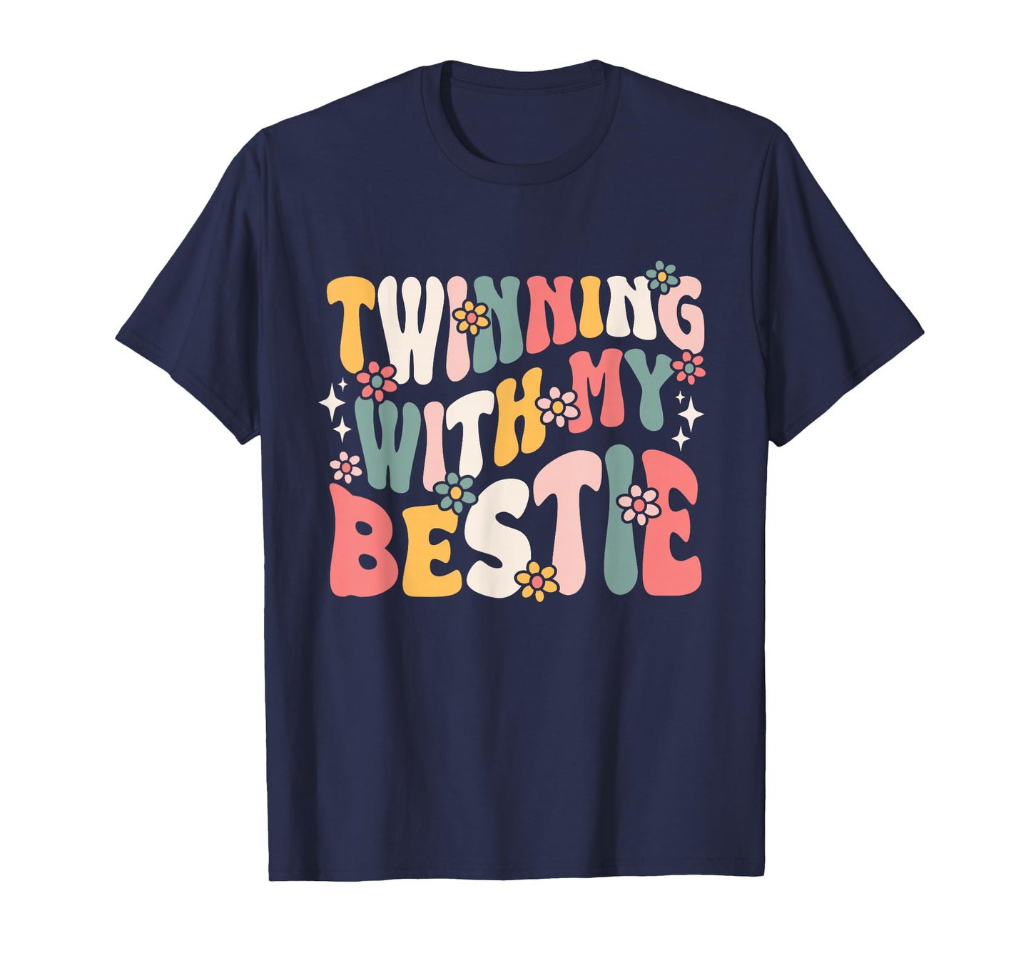 Twin Matching Twins Groovy Spirit Week Twins Day T-Shirt