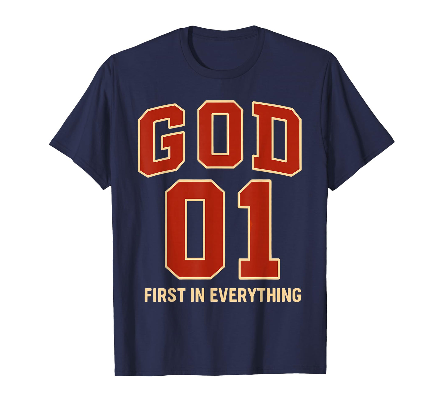 God is #1 First Sports Jersey Style Christian Faith Based T-Shirt