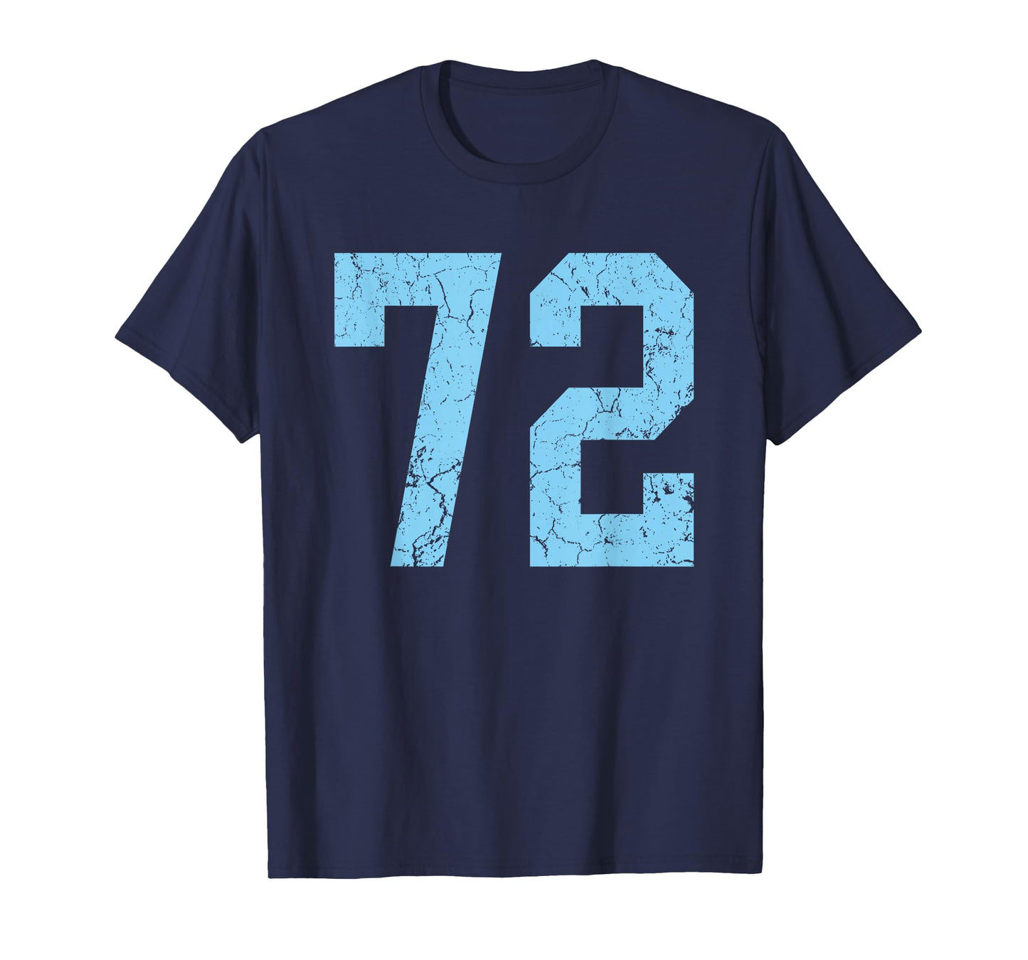 Distressed Baby Blue Number 72 Jersey Player Uniform #72 T-Shirt