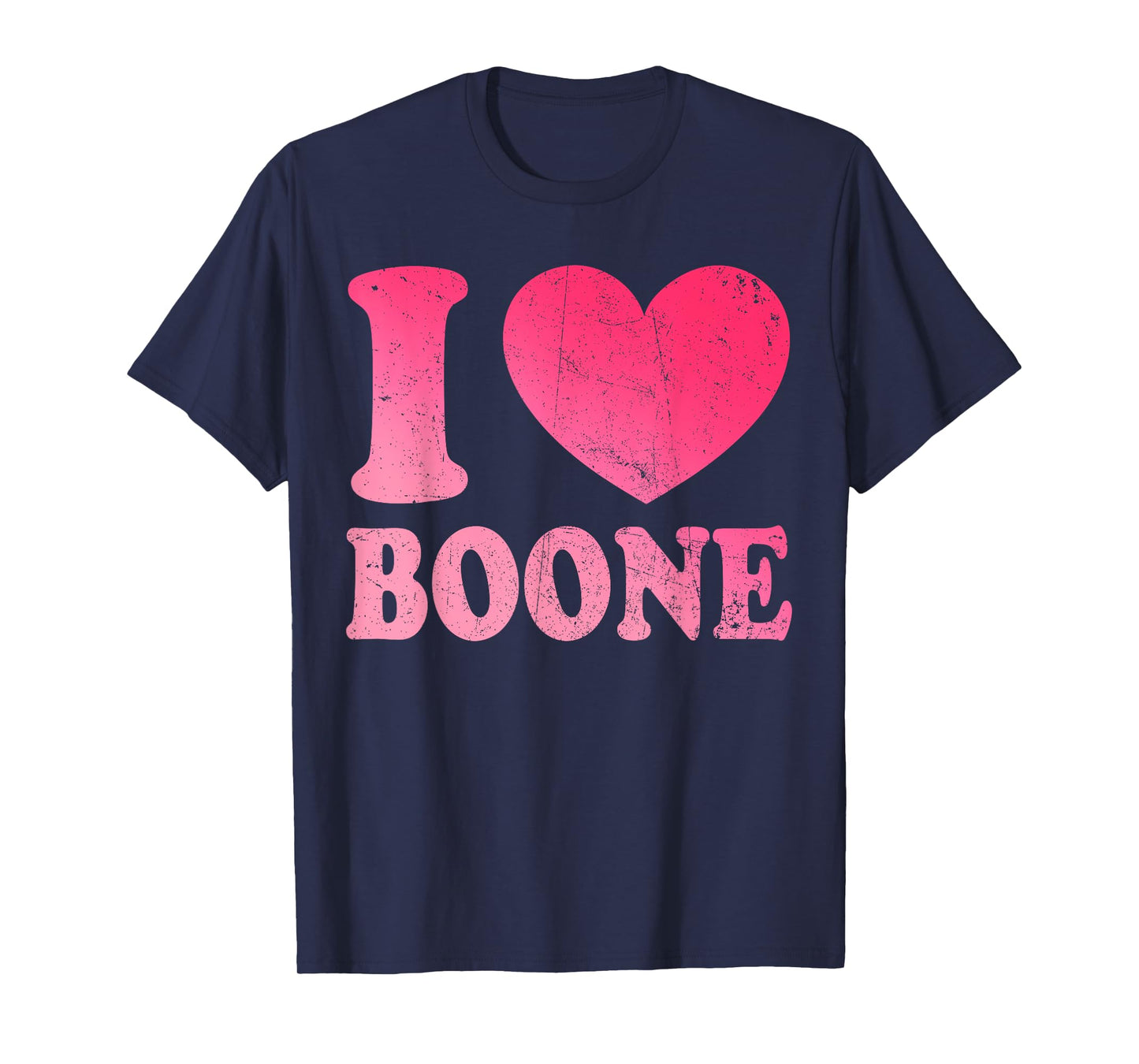 Boone Family Name I Love Heart Boone Personalized Vintage T-Shirt