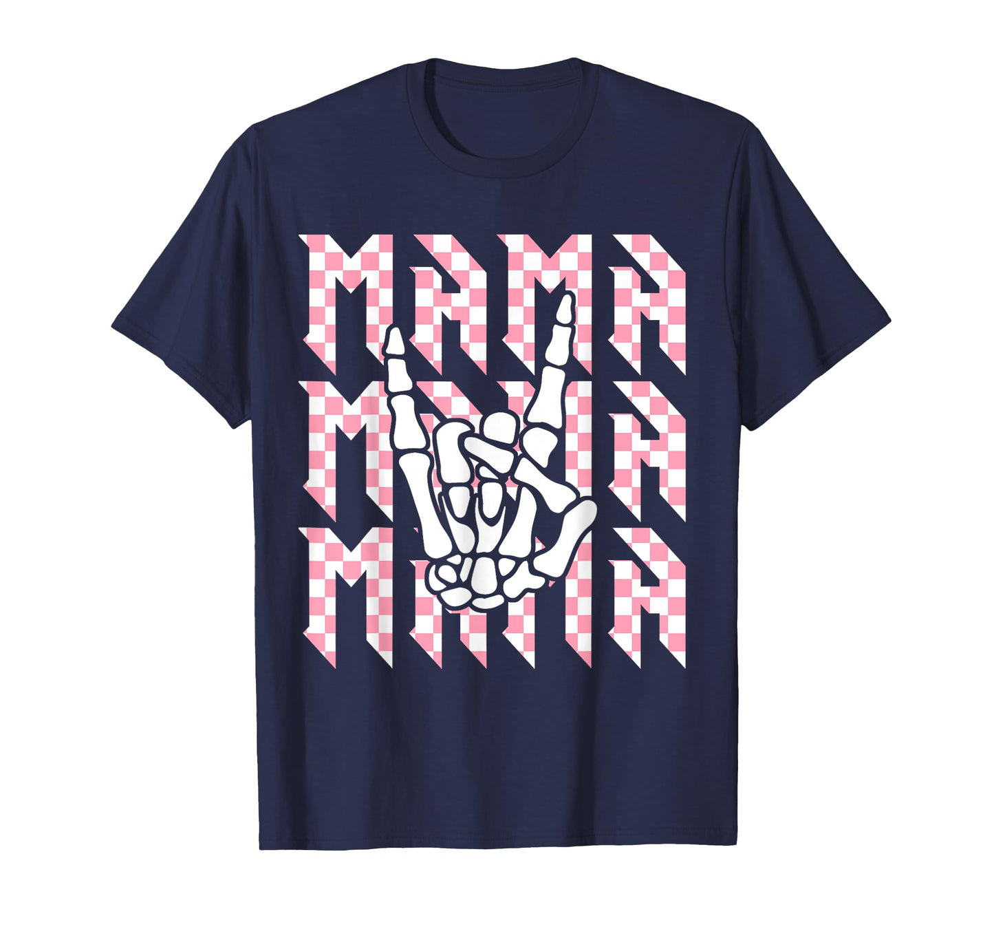 Mama Of The Bad Two The Bone Checkered Mama 2nd Birthday T-Shirt