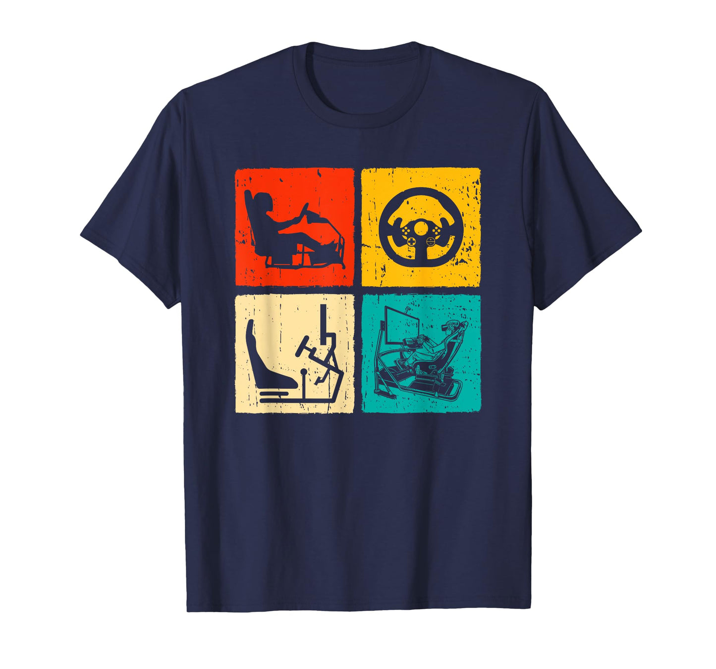 Sim Racing Retro Vintage Simulator Cockpit Racer Experience T-Shirt