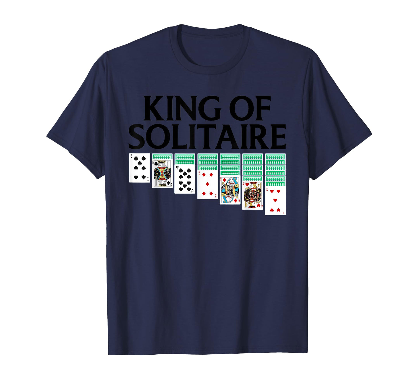Funny King of Solitaire Art For Men Grandpa Solitaire Player T-Shirt