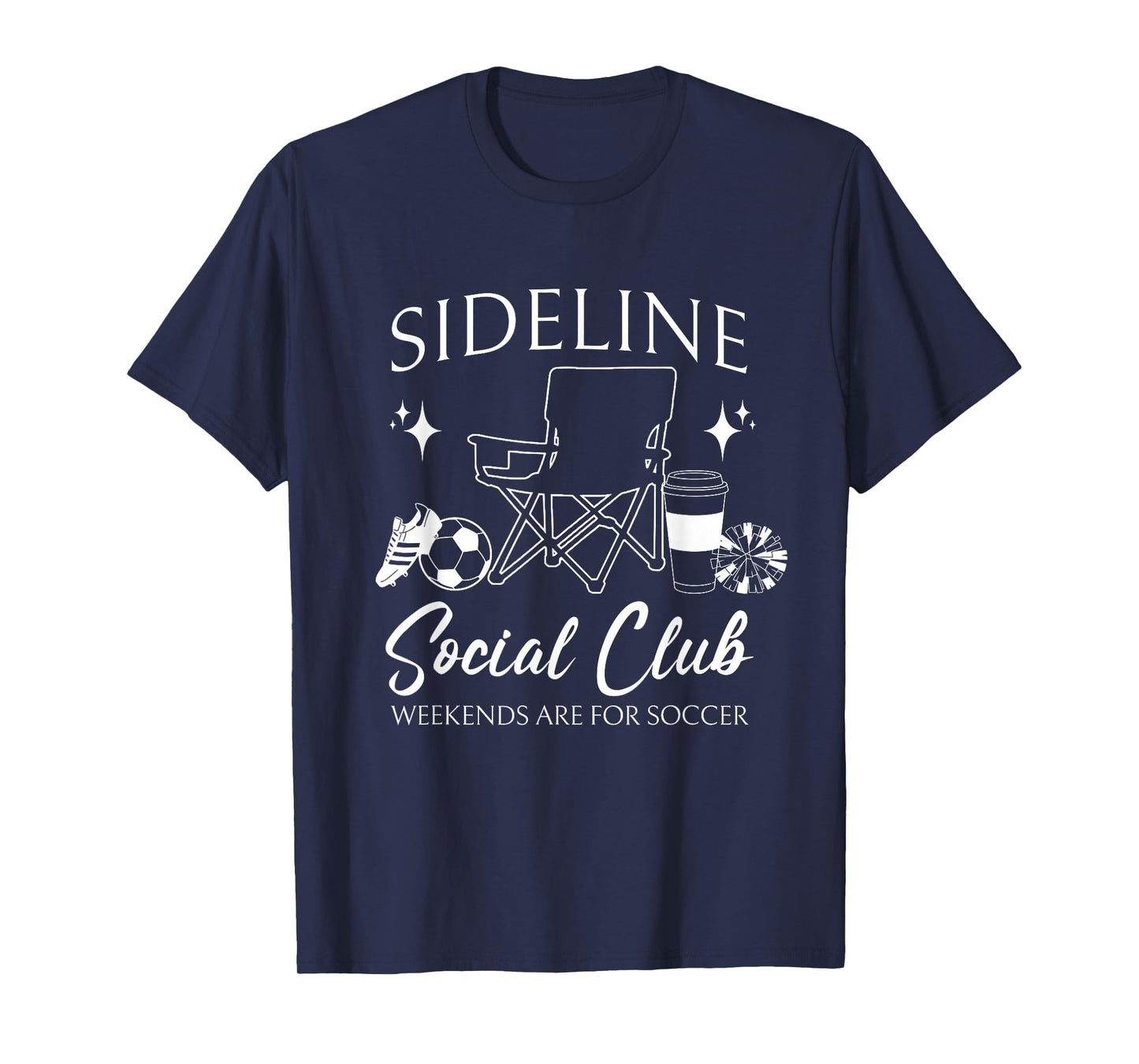 Women Sideline Social Club Soccer Mom Game Day Mothers Day T-Shirt