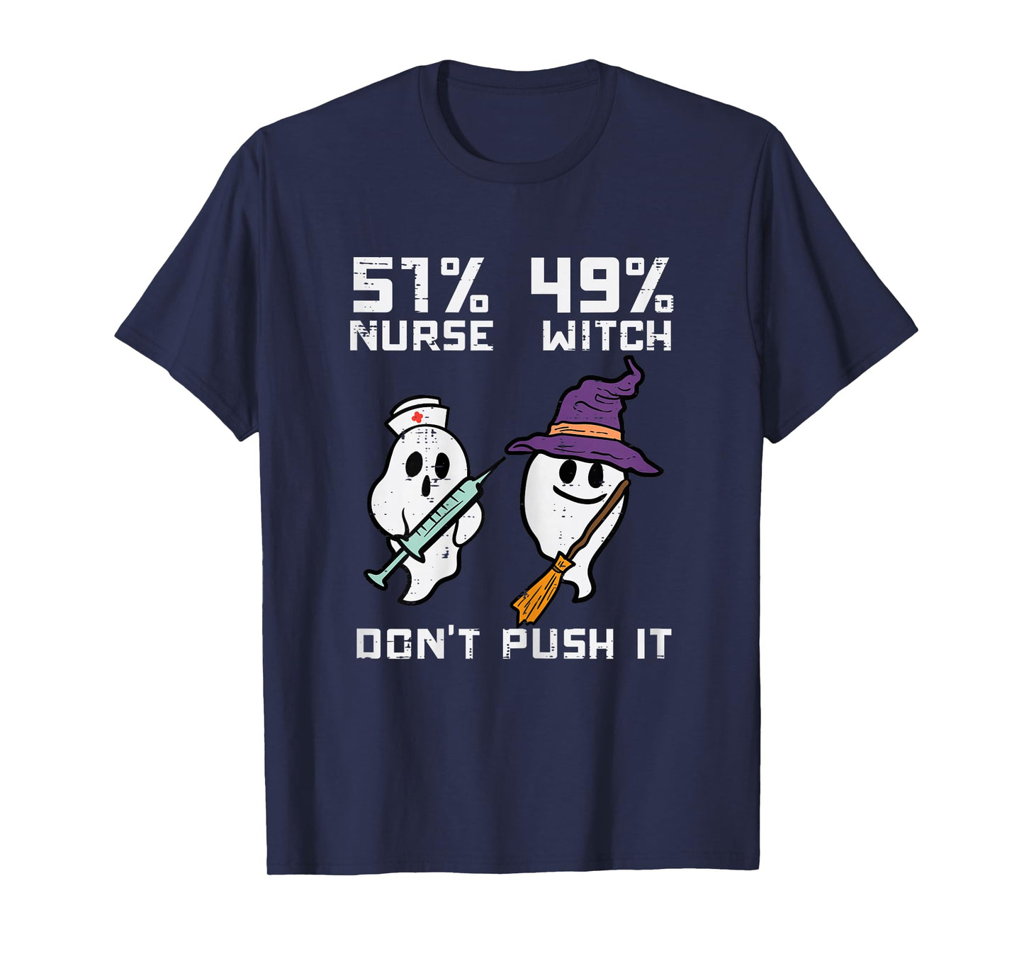 Halloween 51 Percent Nurse Witch Fun Costume Scrub Top Women T-Shirt