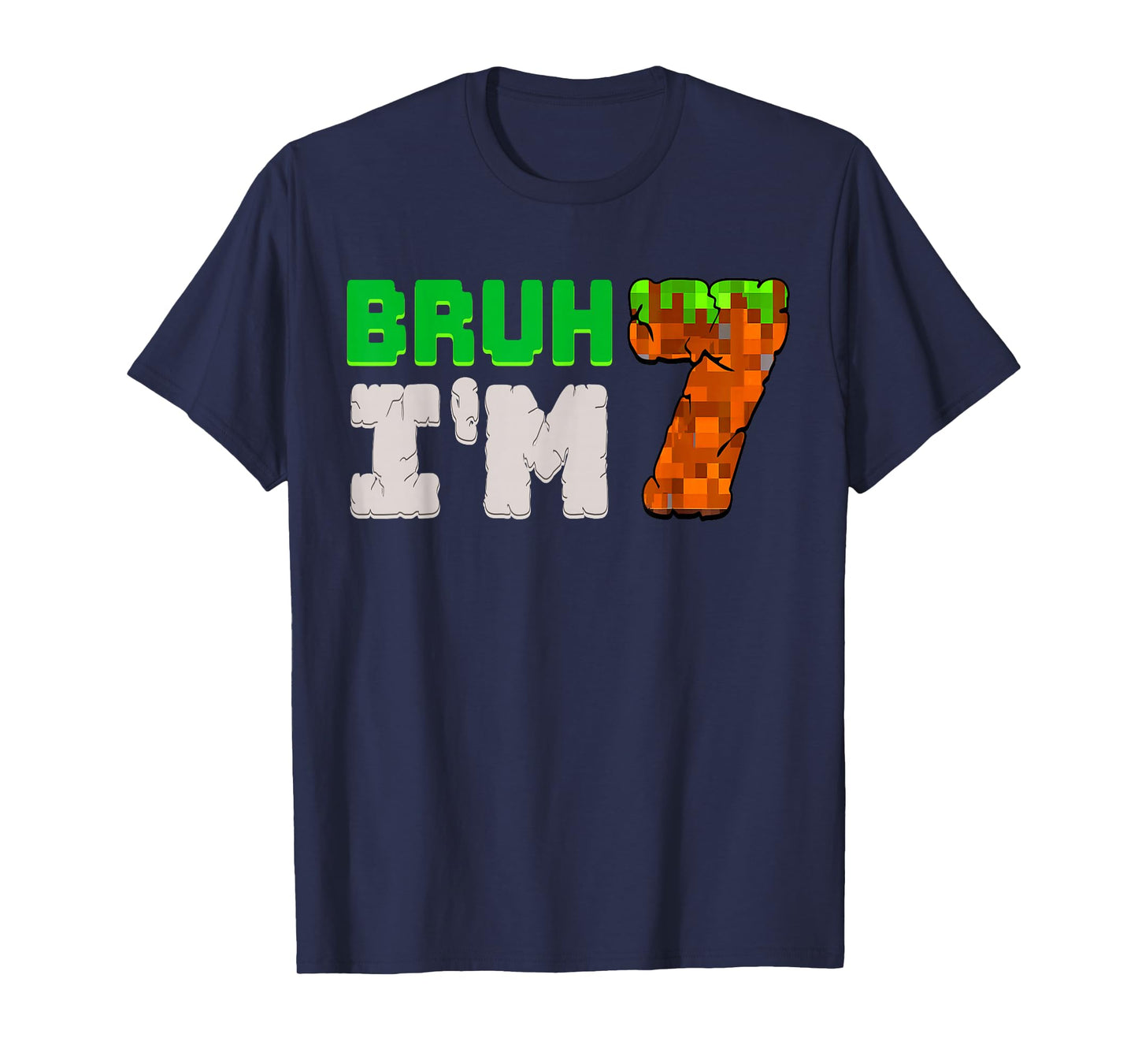 Birthday Boy It's My 7th Birthday I'm 7 Year Old Gamer Pixel T-Shirt