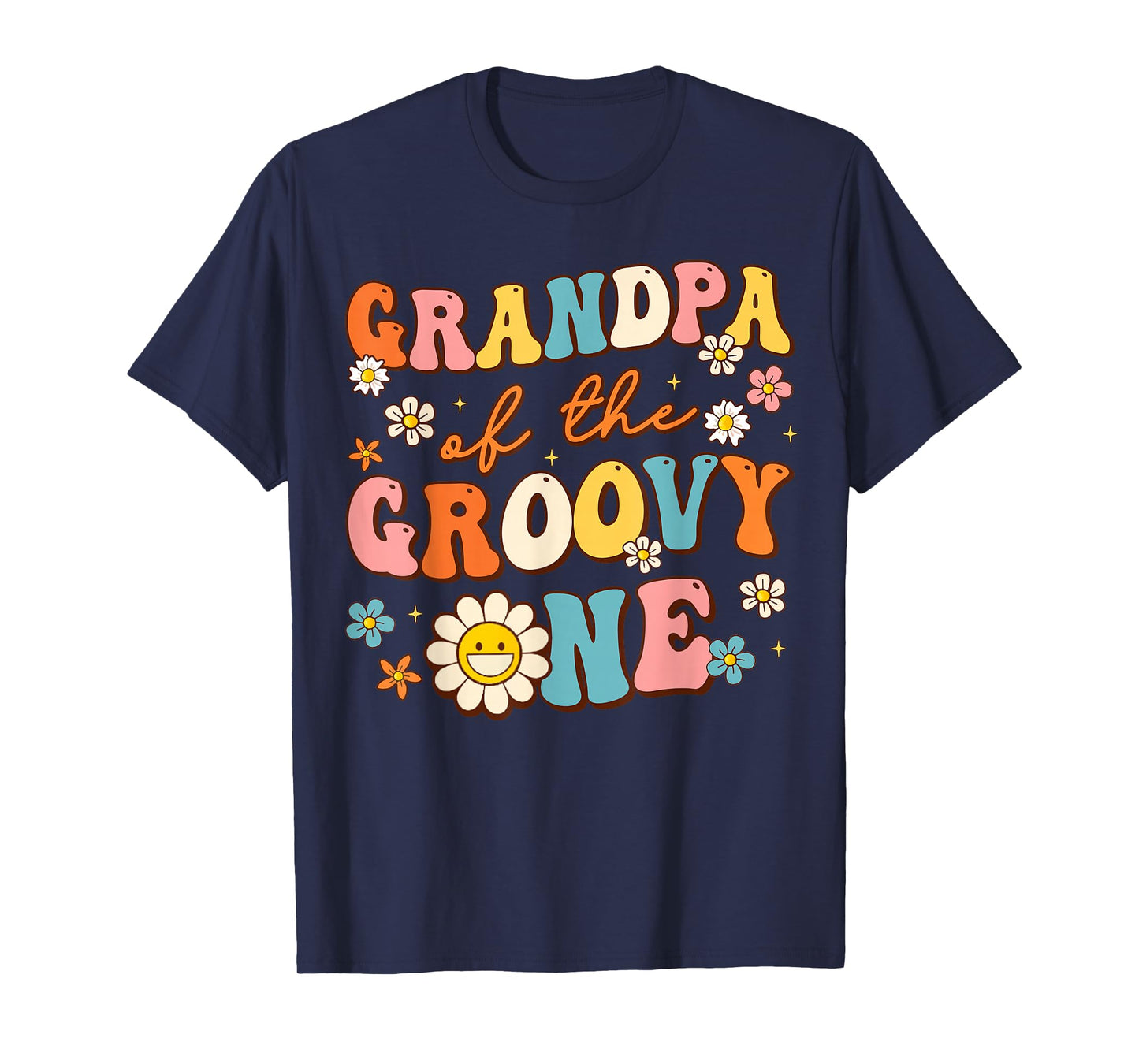 Grandpa Of Groovy One 1st Birthday Pregnancy Announcement T-Shirt