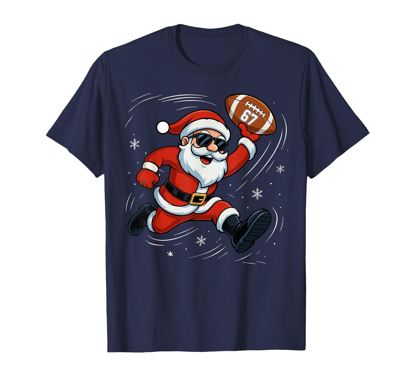 Funny American Football Santa 67 Christmas Xmas Pajamas Boys T-Shirt