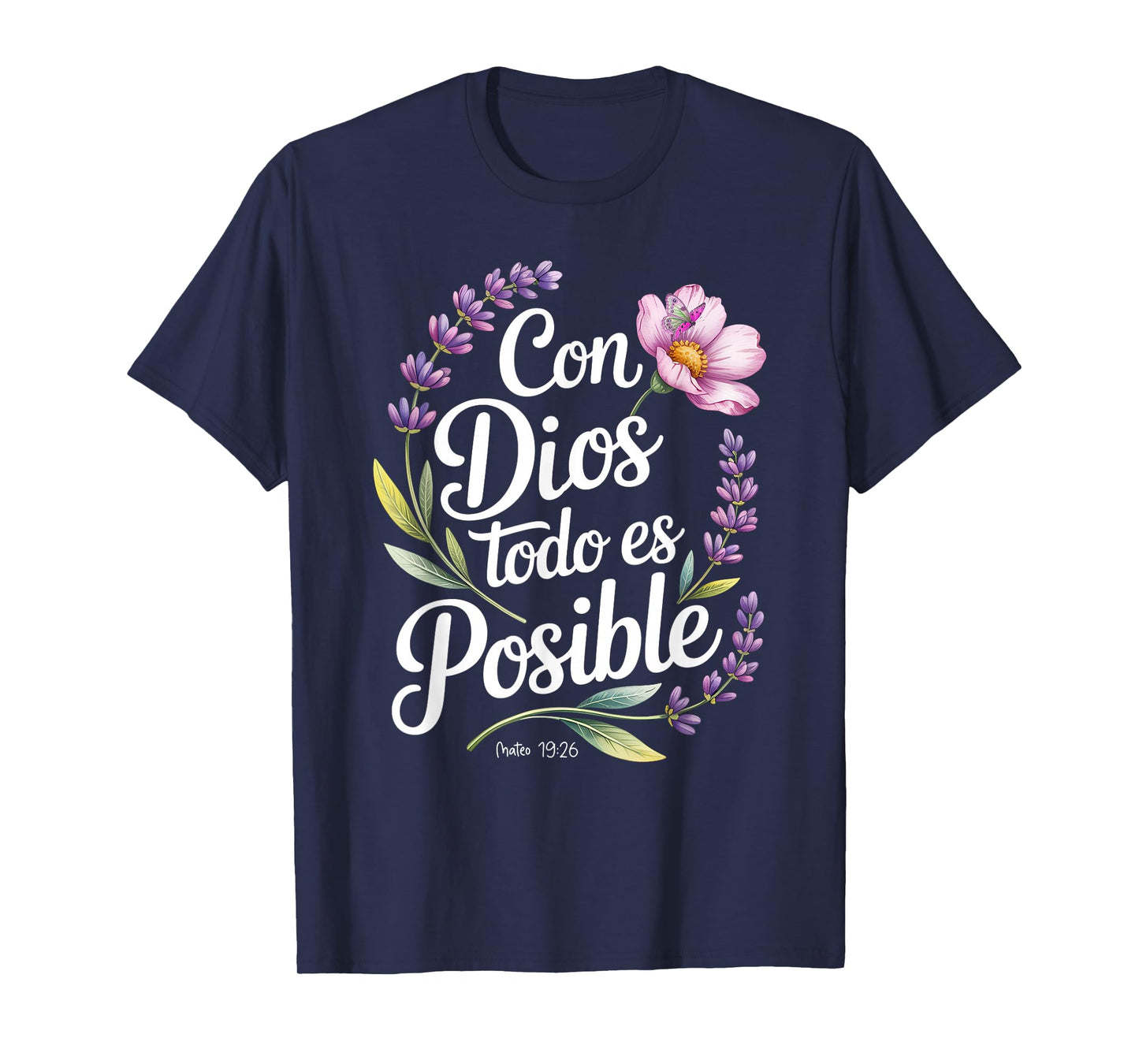 Con Dios Todo ES Posible Shirt Christian Spanish for Womens T-Shirt