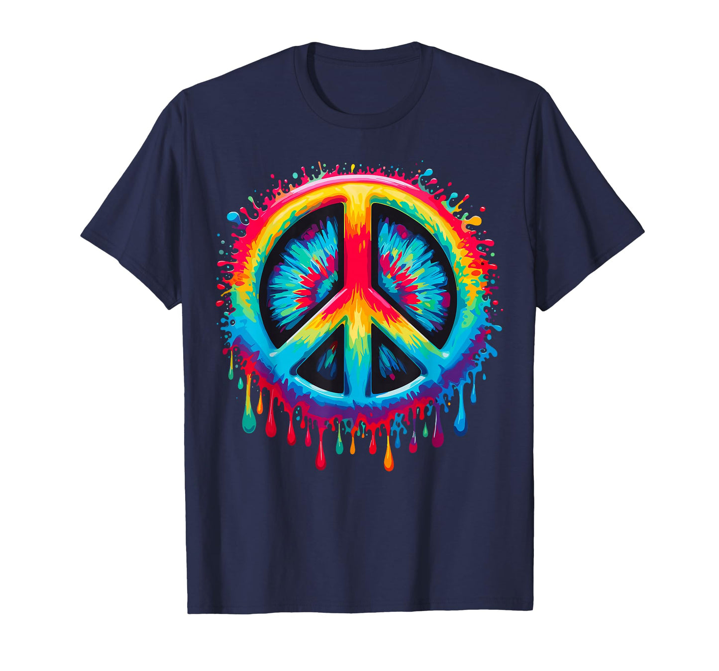 Tie-Dye Peace Sign Drip Hippie T-Shirt