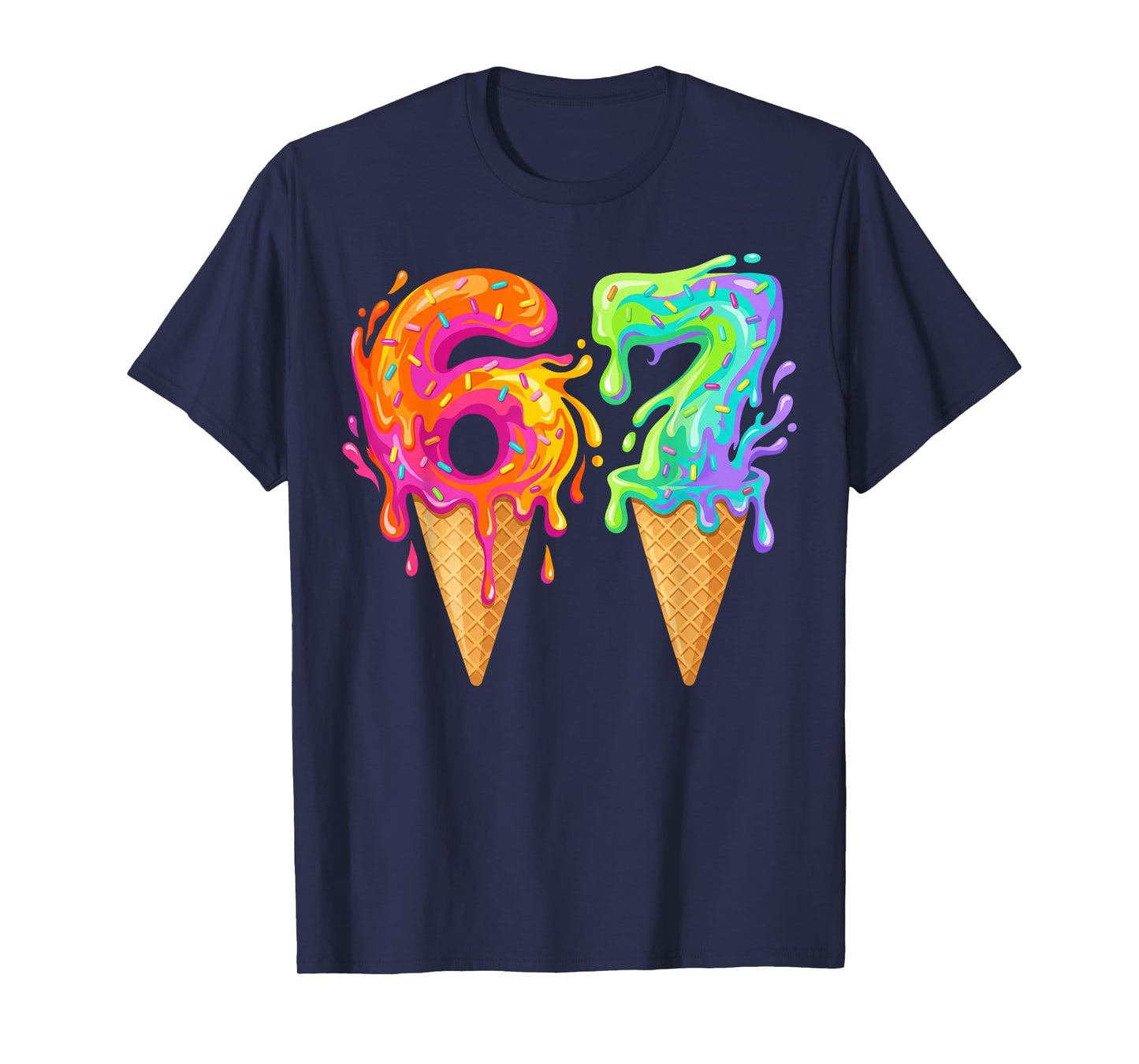 Baseball Drip Ice Cream 67 Baseball T-Shirt