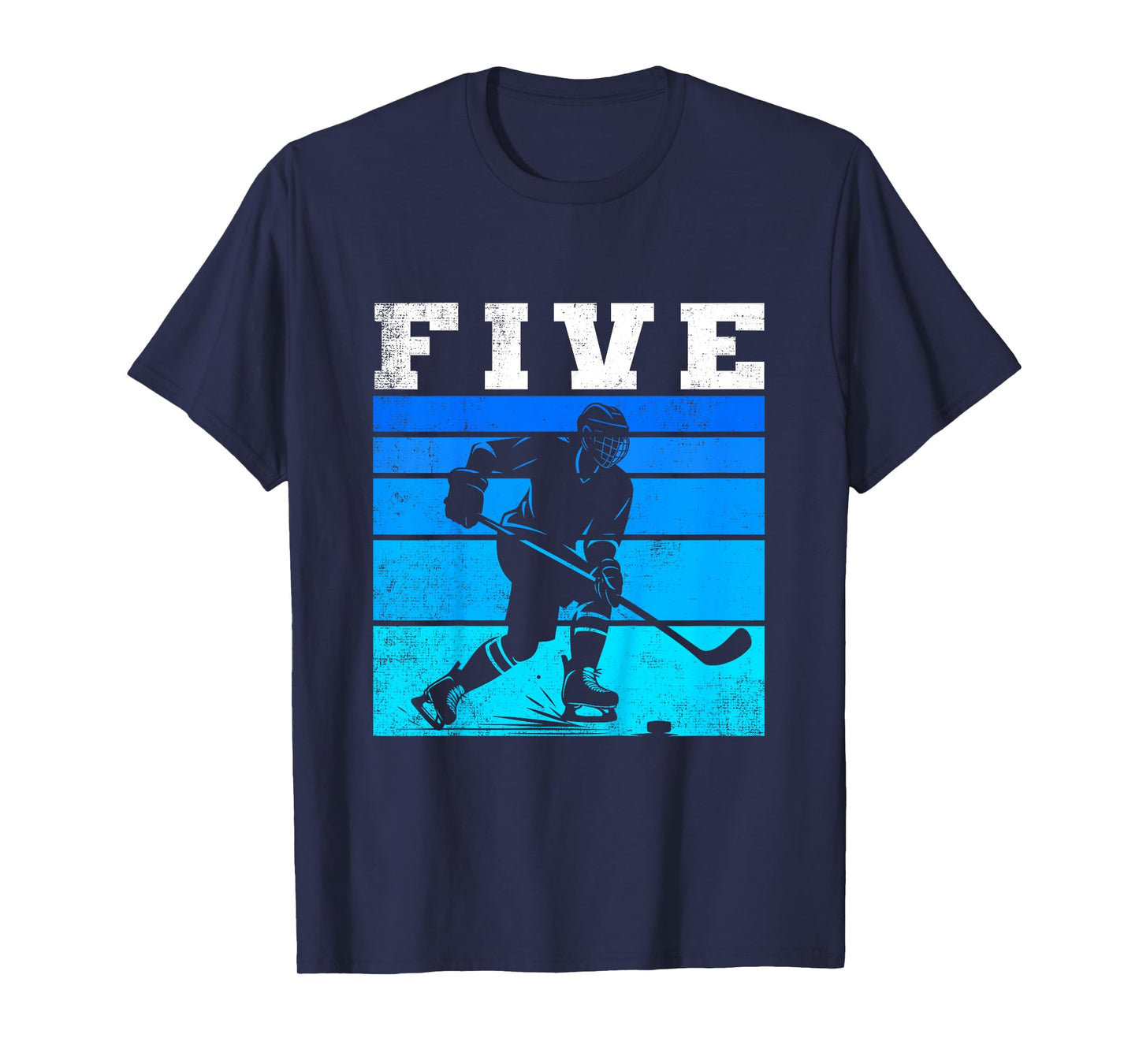 Kids 5th Birthday Ice Hockey Boy & Gil Five Hockey Birthday Party T-Shirt