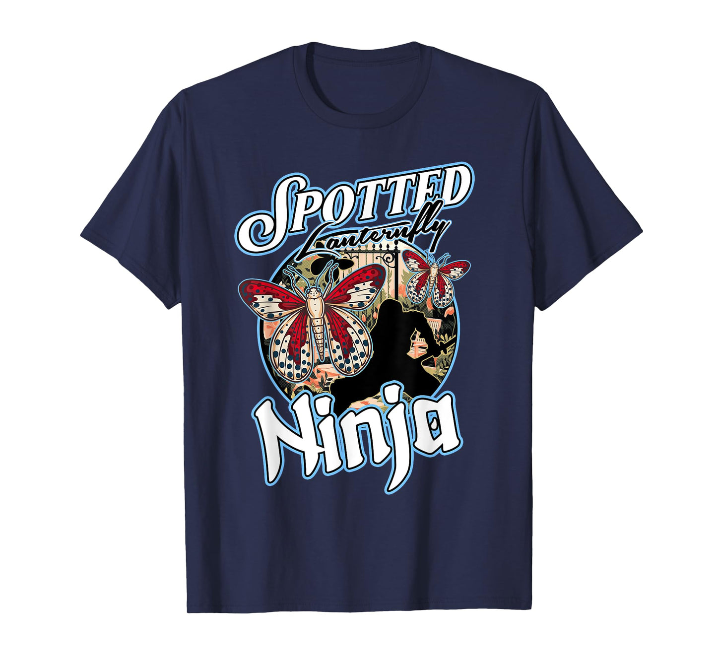 Spotted Lanternfly Trap Ninja Warrior Assassin Lantern Fly T-Shirt
