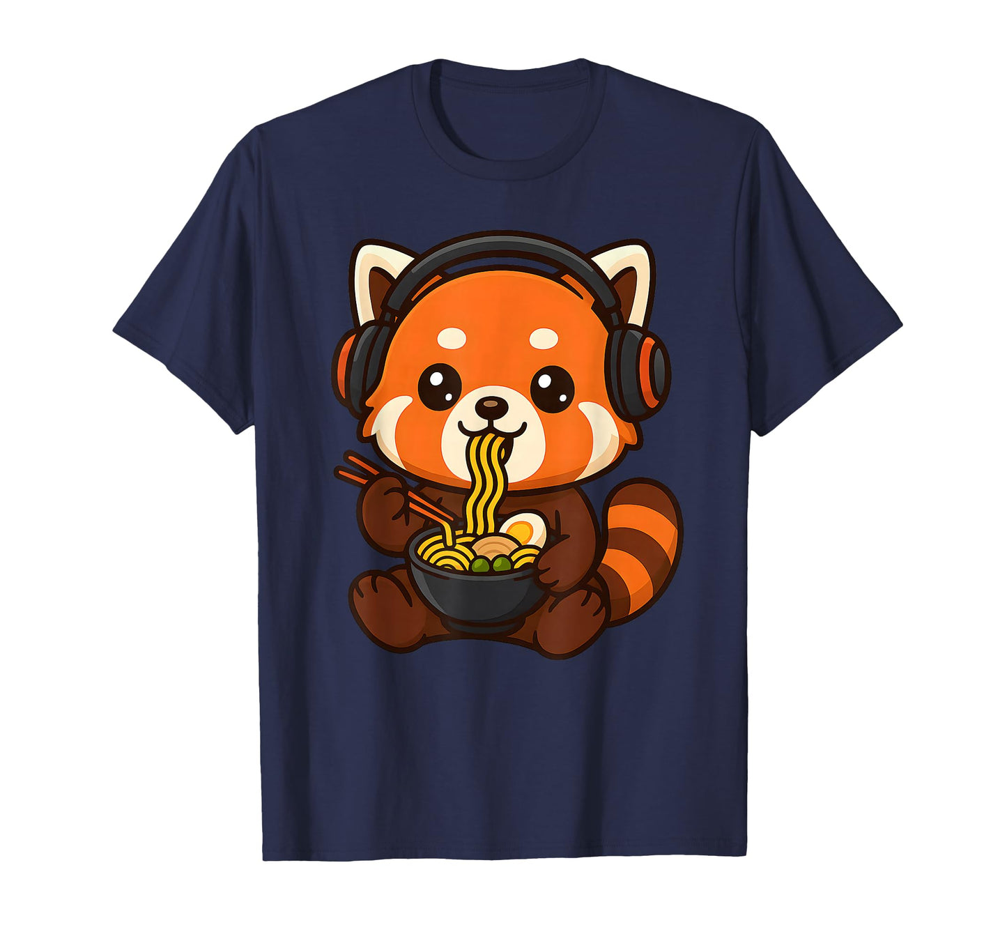 Red Panda Gaming Gamer Eating Ramen T-Shirt