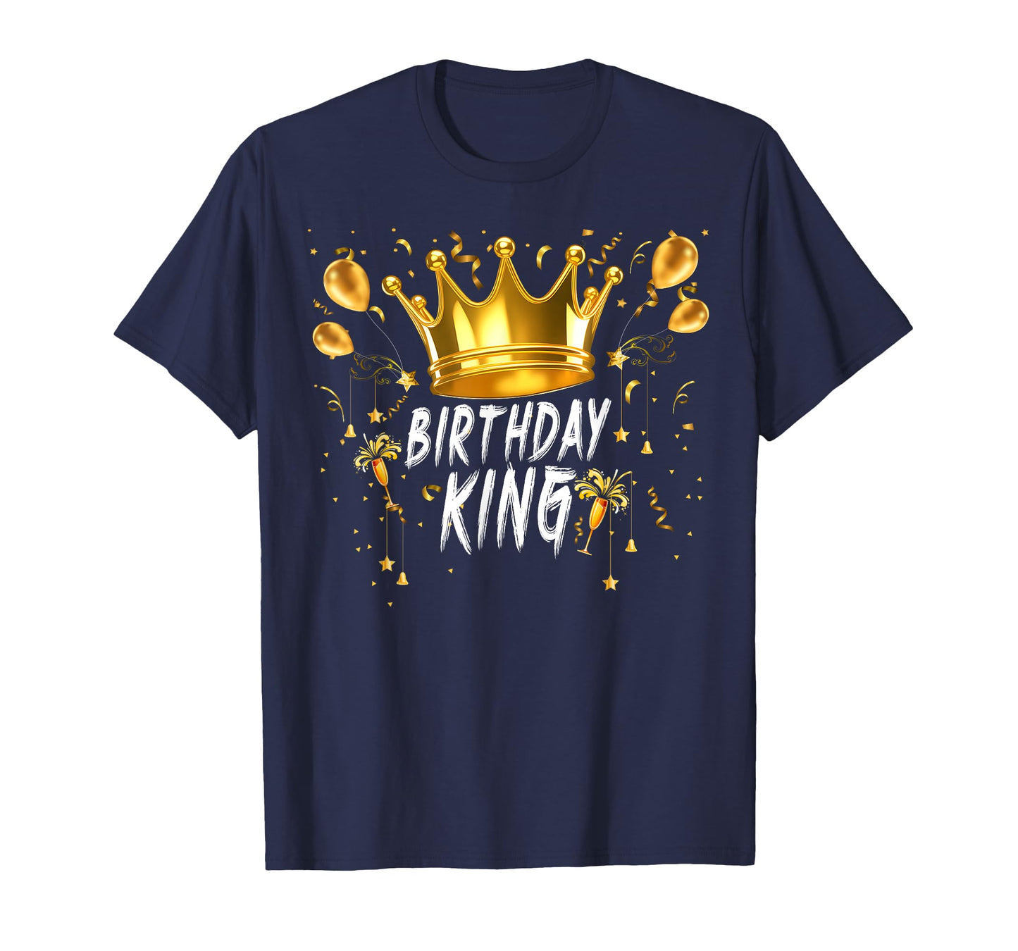 Birthday King Crown Funny Birthday Party Balloon Men Boy T-Shirt