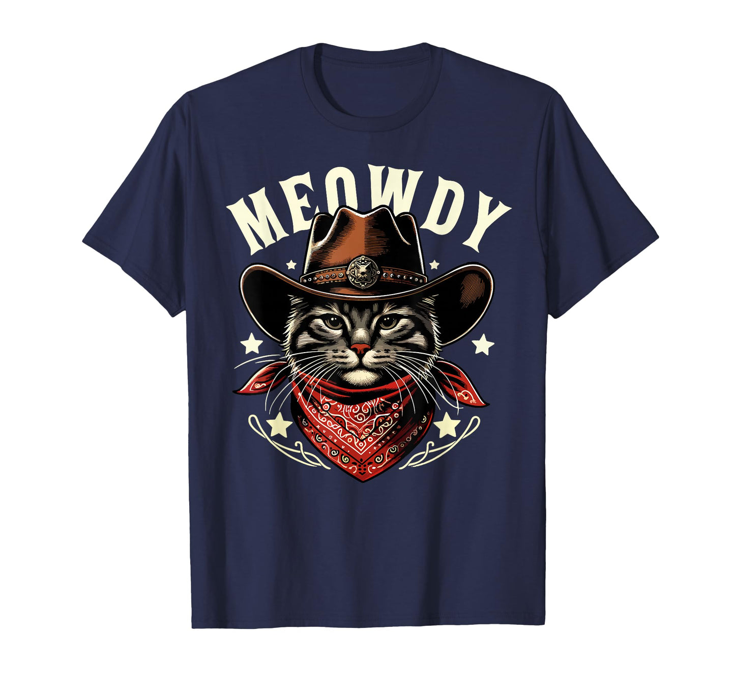 Cat Cowboy Funny Mashup Meowdy Western Country Music Cat T-Shirt
