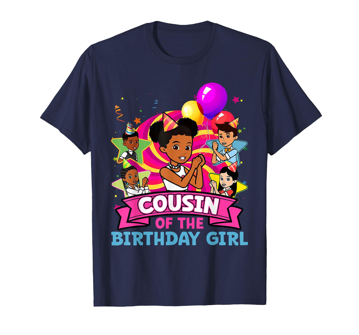 Cousin the Birthday Girl Party Pink Doll Family Decorations T-Shirt