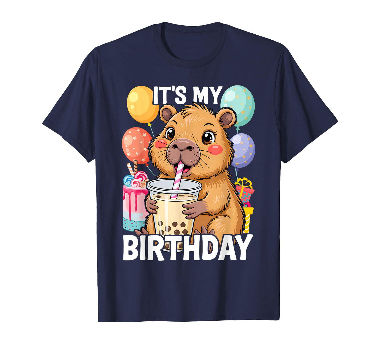 Capybara Birthday Graphic Kids Cute Capibara its My Bday T-Shirt
