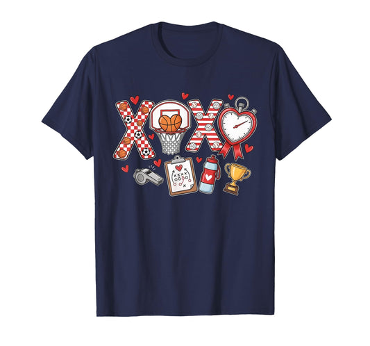 XOXO Physical Education Valentines Day Baseball Football Men T-Shirt