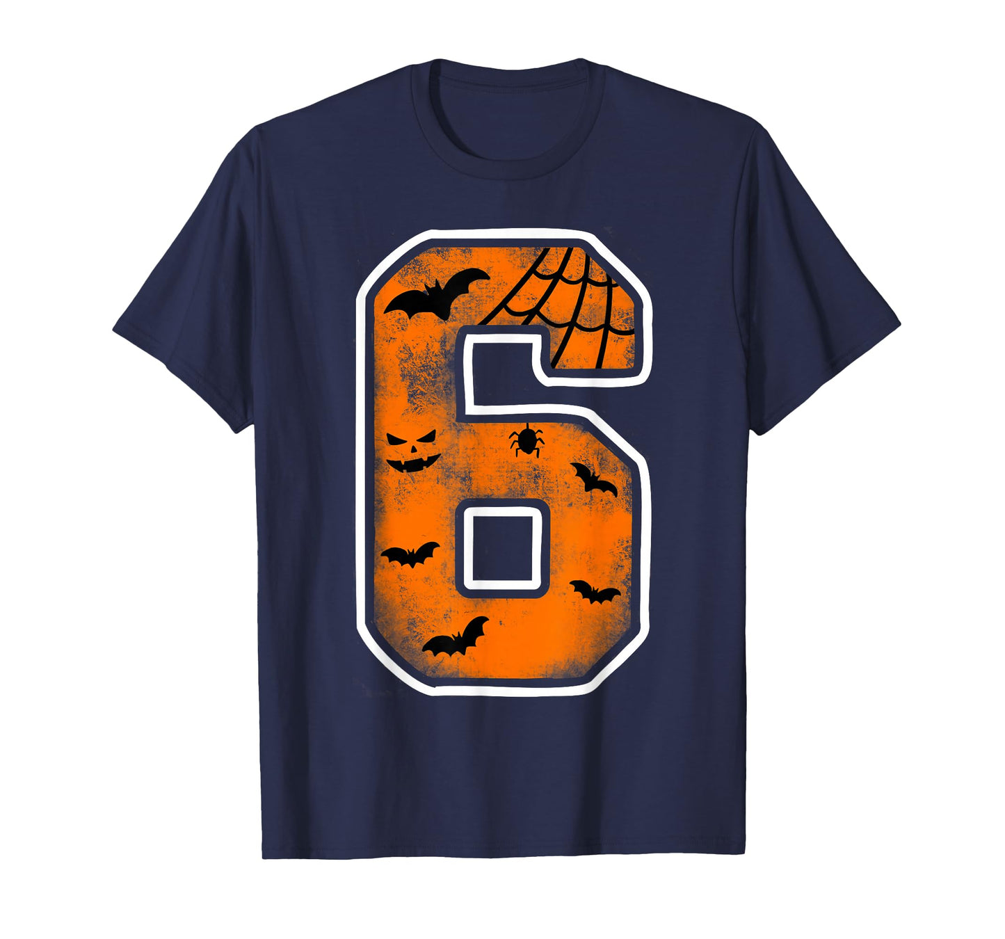 Number 6 6th Birthday Boy Six Halloween Happy Birthday T-Shirt