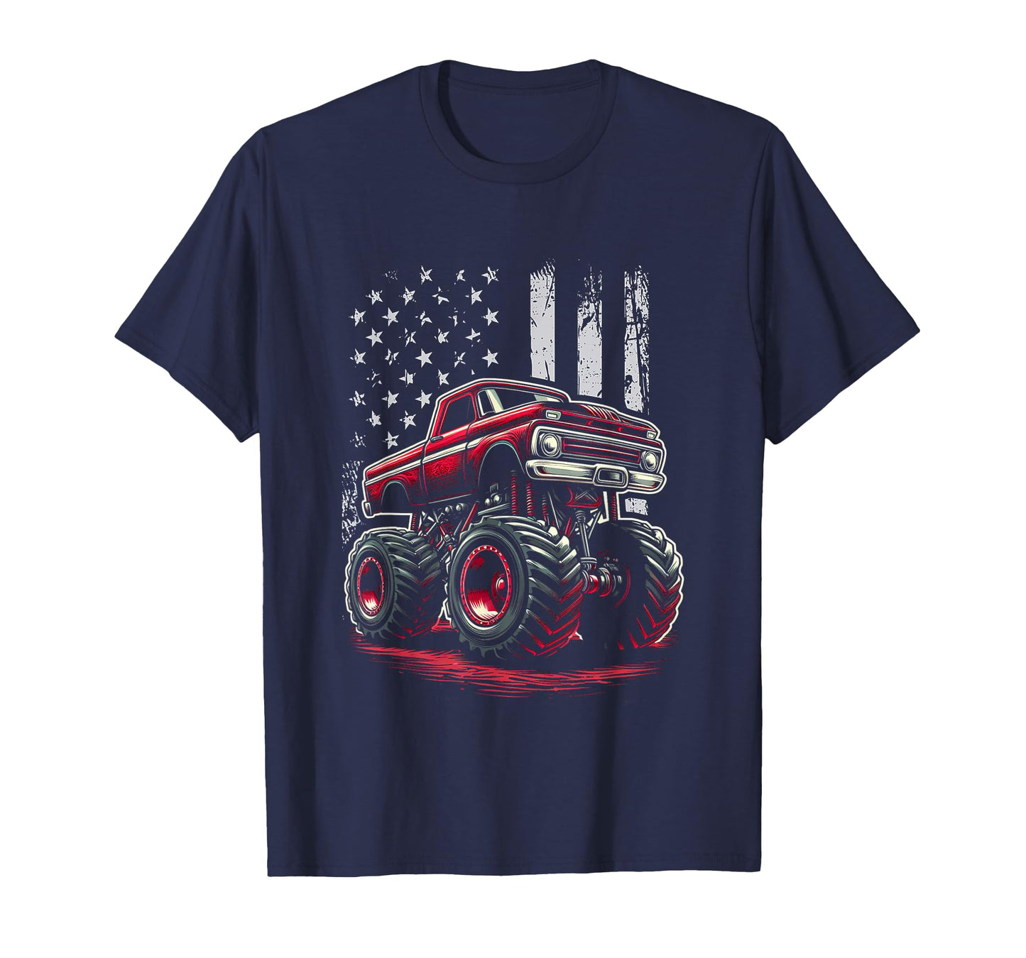 Patriotic USA Monster Truck Adult T-Shirt