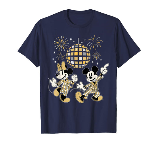 Disney Mickey & Minnie New Year's Eve Disco Pajama PJ Party T-Shirt