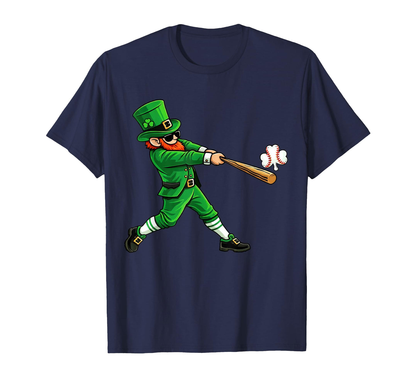 Leprechaun Playing Baseball St Patricks Day Shirts Mens Boys T-Shirt
