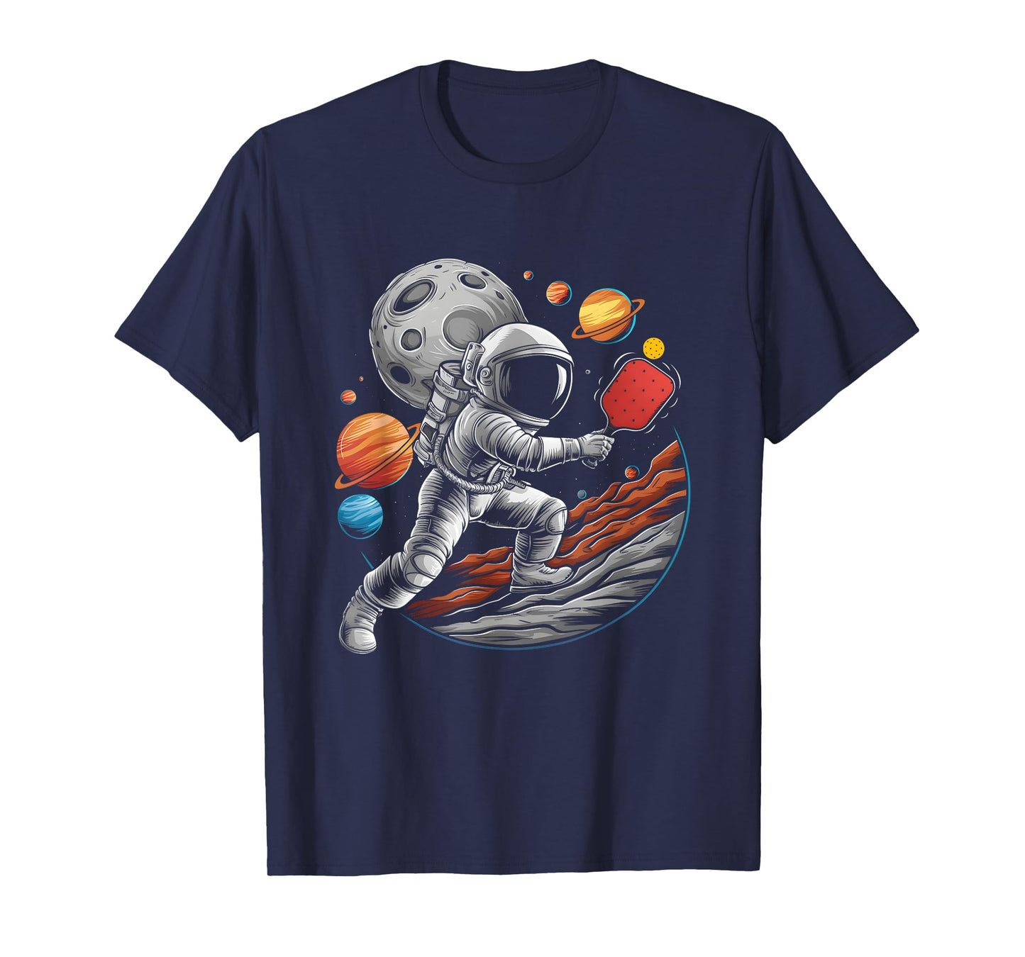 Space Galaxy Astronaut Playing Pickleball Pickle Ball Player T-Shirt
