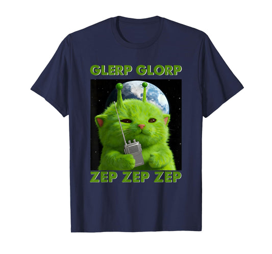 Gnarp Cat Silly Alien Cat Meme Brainrot Meme Funny Silly Cat T-Shirt