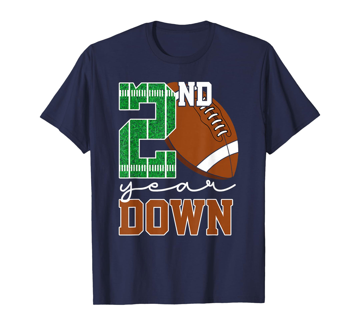 2nd Year Down Football Lover Second Birthday Boy Party T-Shirt