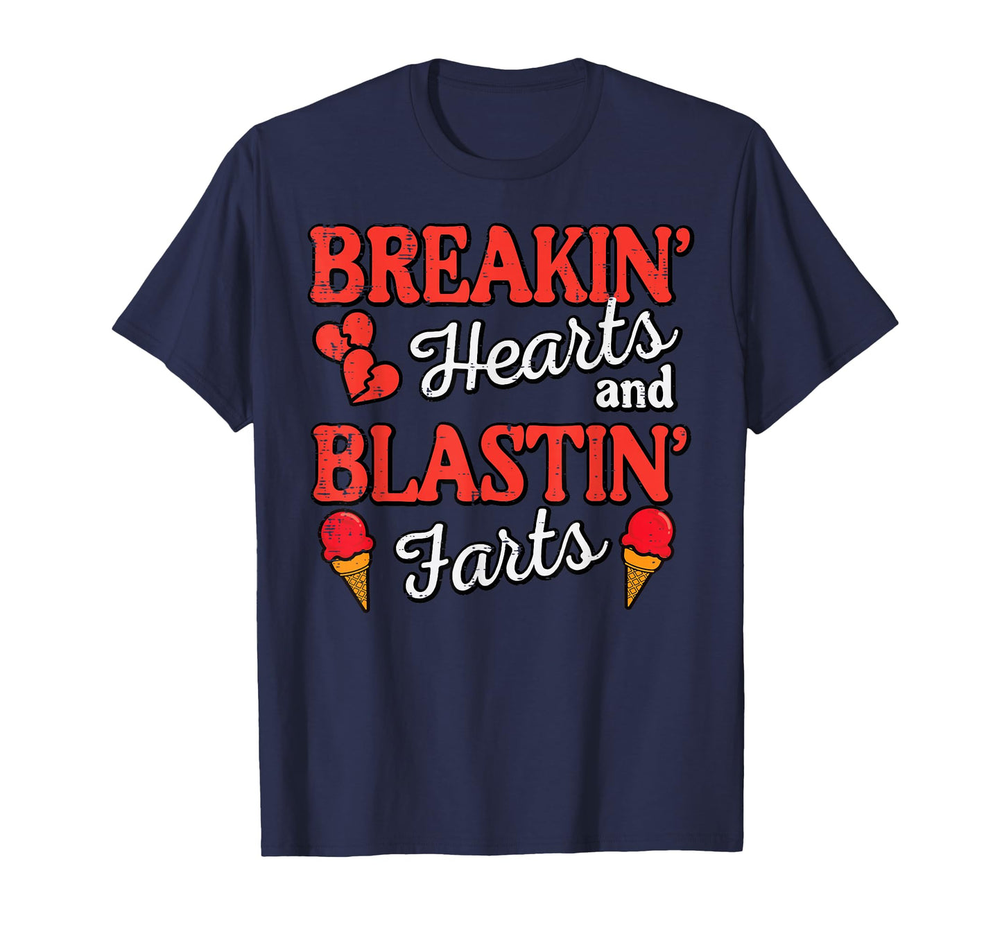Valentines Day Breakin Hearts Blastin Farts Boys Kids Men T-Shirt